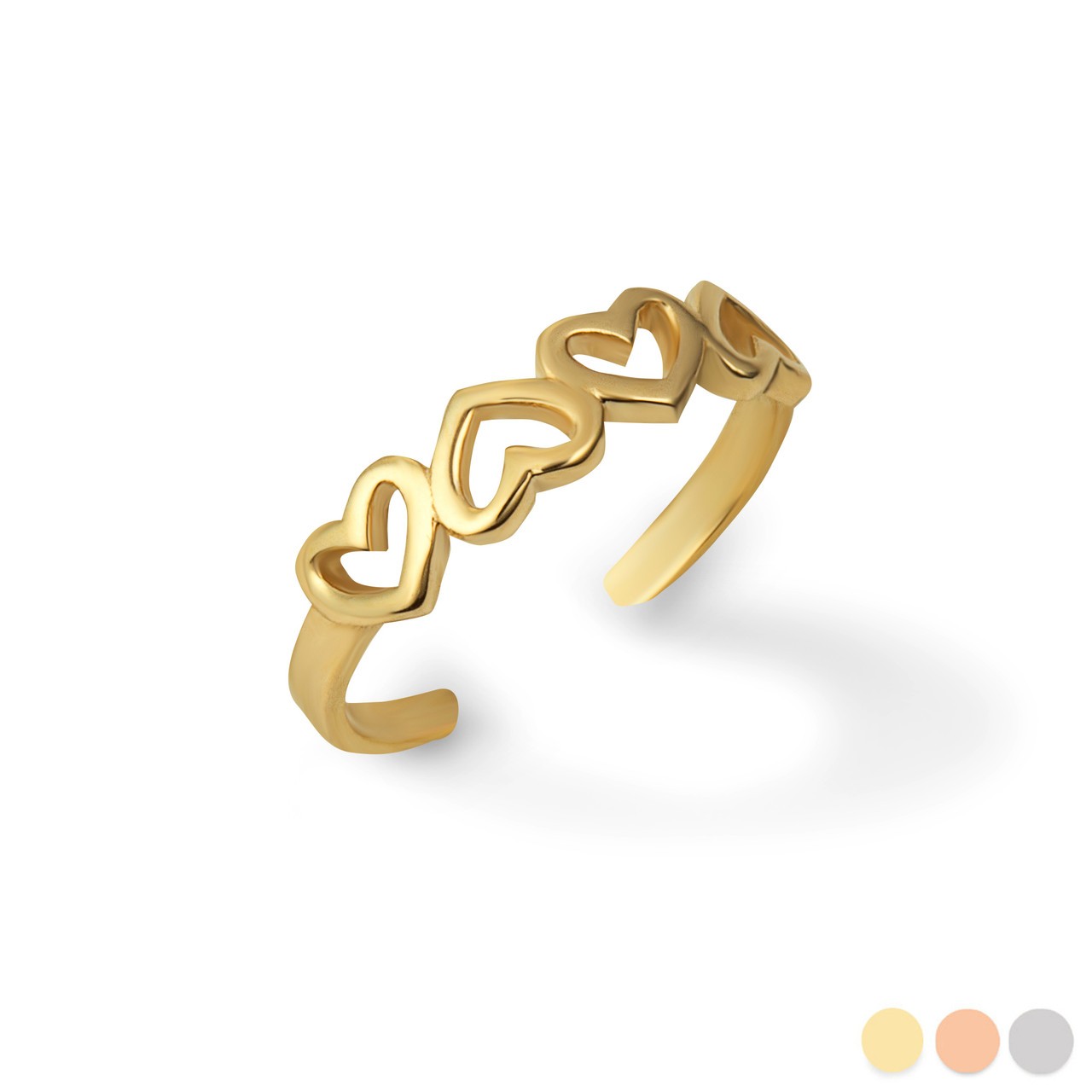 Gold Openwork Heart Love Toe Ring (Available in Yellow/Rose/White Gold)