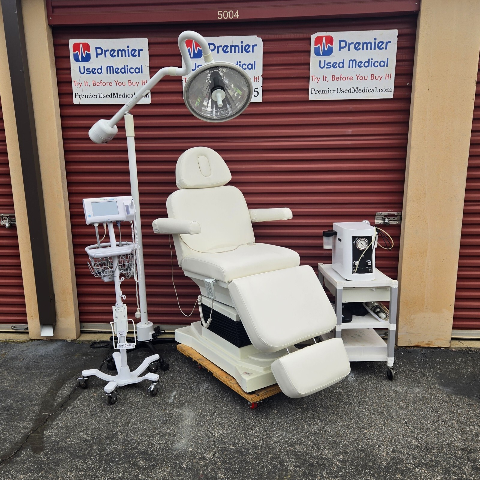 Medical Exam Chair Table Spa New White Upholstery Premier Used Medical Equipment