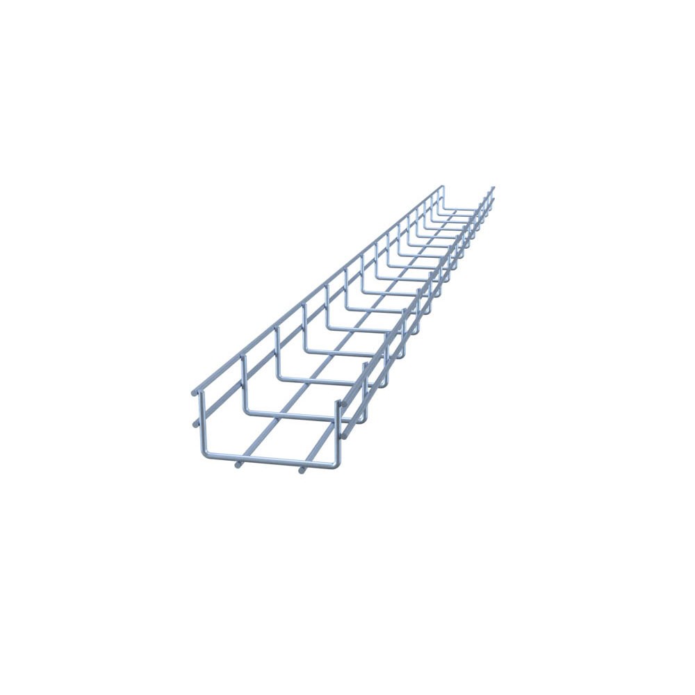 NavePoint Electro Zinc Plated Wire Mesh Cable Tray, 3.94"W x 1.97"D x 59.06"L ,