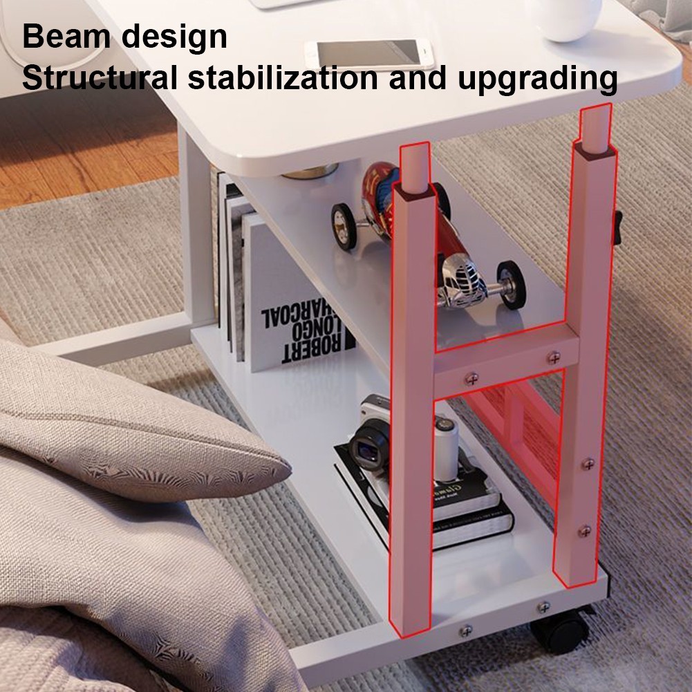Rolling Laptop Desk Office Computer Table Stand Up Workstation Adjustable Height
