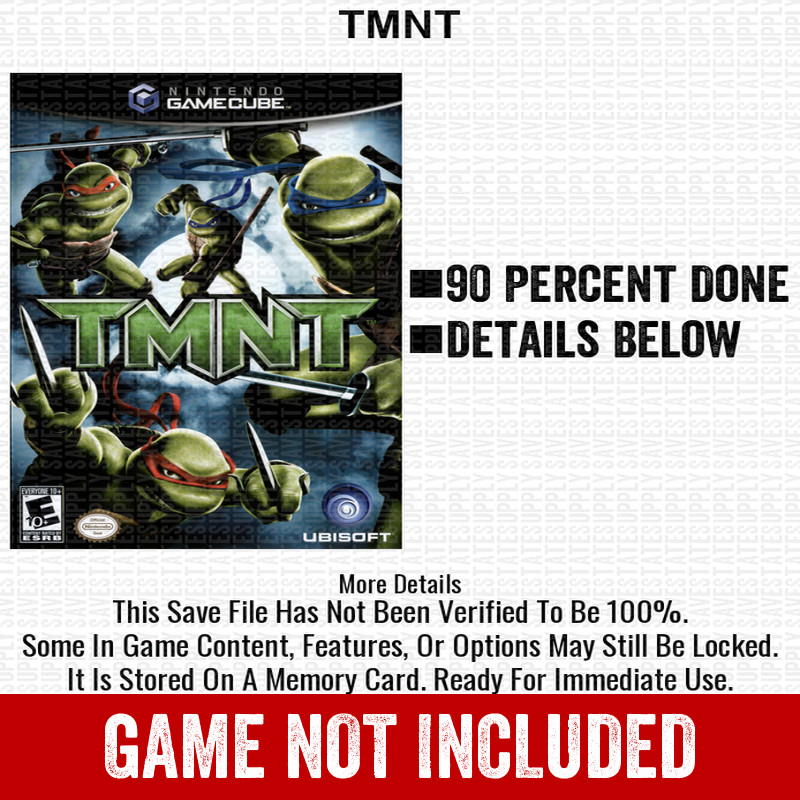 TMNT 100% Nintendo GameCube Memory Card Save CHEATS