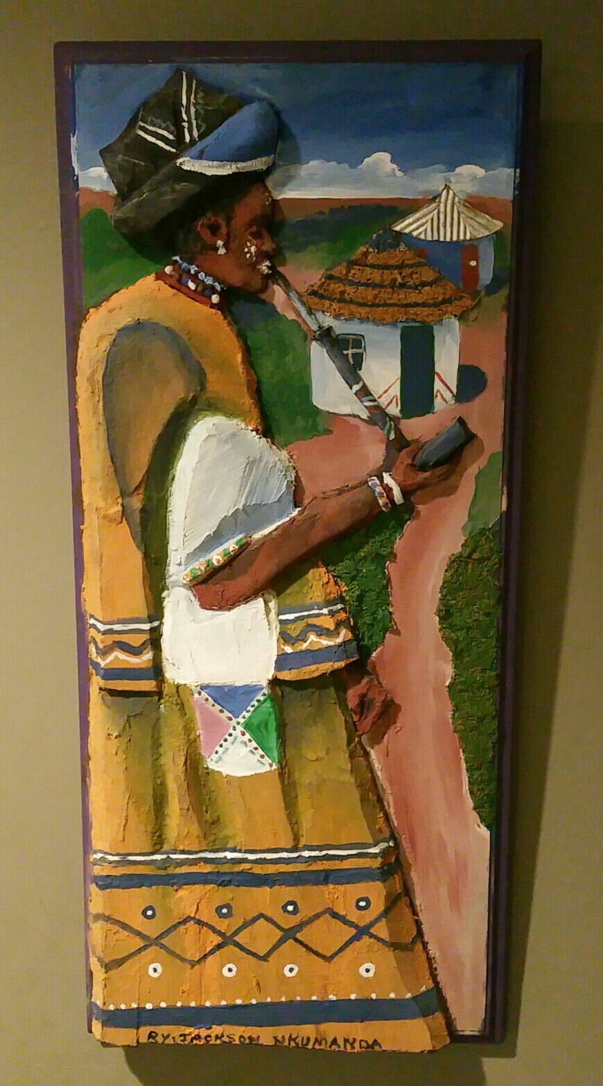 JACKSON NKUMANDA Orig Art Painting Africa SIGNED South Africa Anti Apartheid