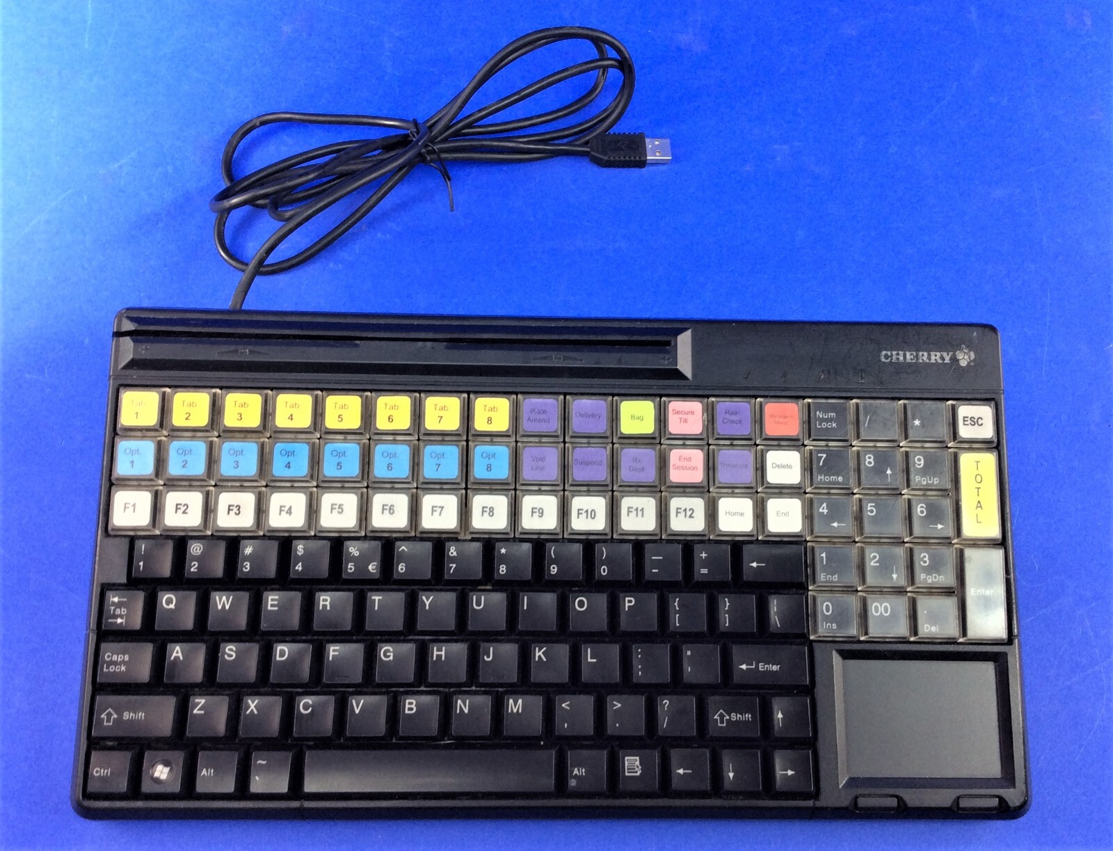 Cherry  SPOS G86-61401EUADAA- /00, 123-Key, USB Keyboard w/ Touchpad  - Tested
