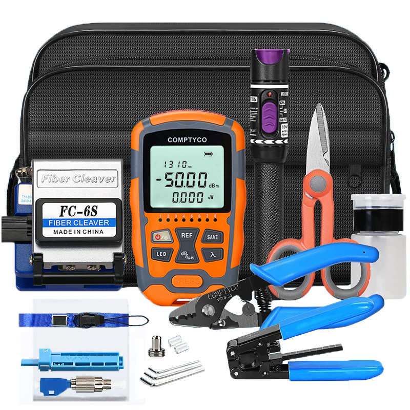 Optical power meter 30mw visual fault locator FC-6S Fiber optic cutter tool kit