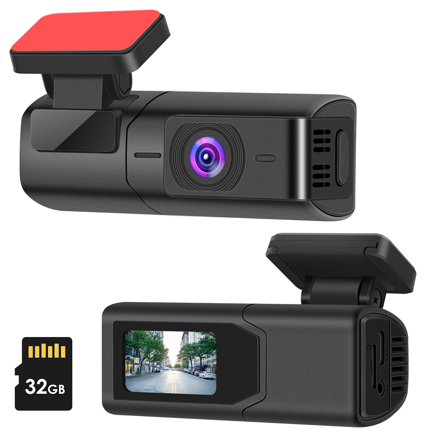 2K Dual Dash Camera for Cars, Free 32G SD Card and 140° Wide Angle WiFi App