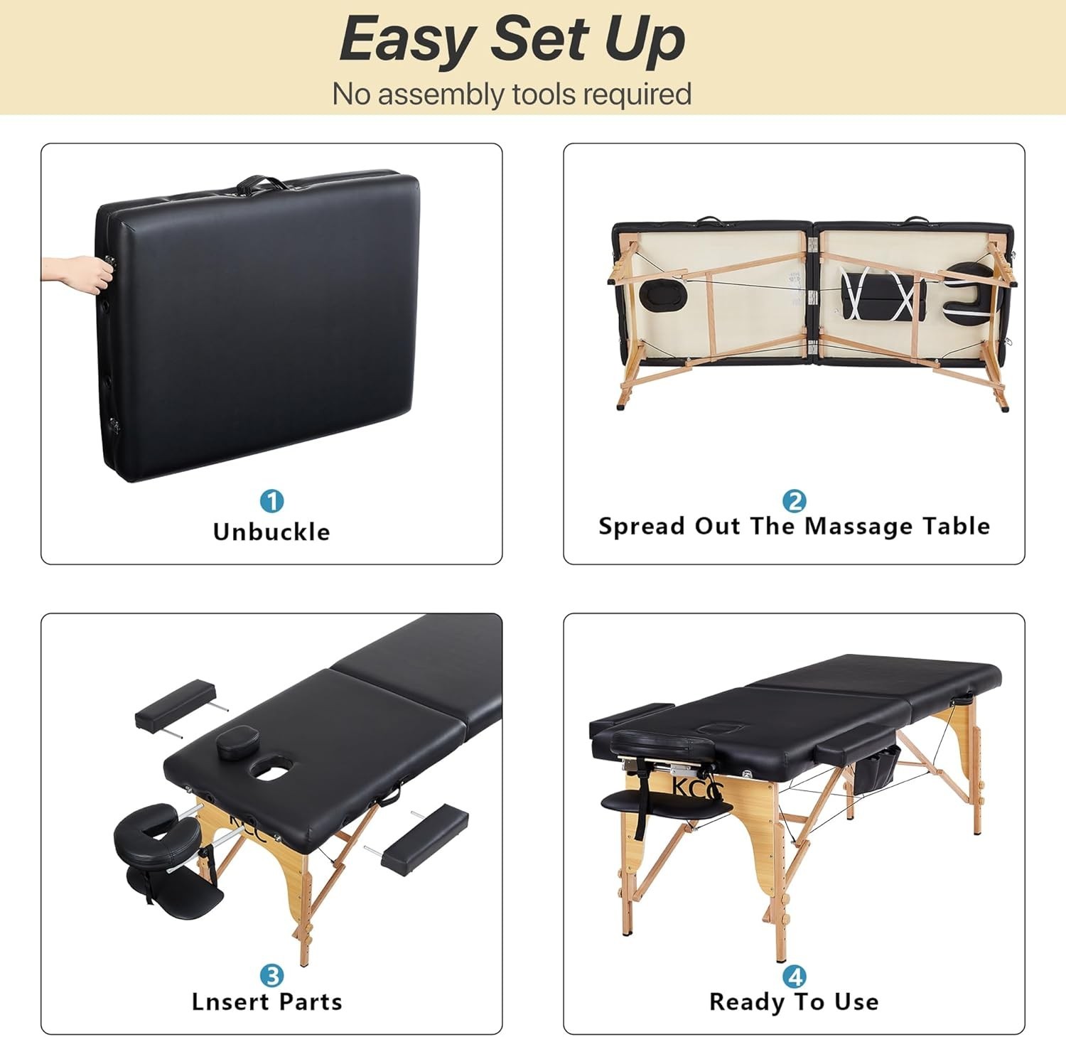 Memory Foam Massage Table Portable Foldable Massage Bed Height Adjustable, 8...