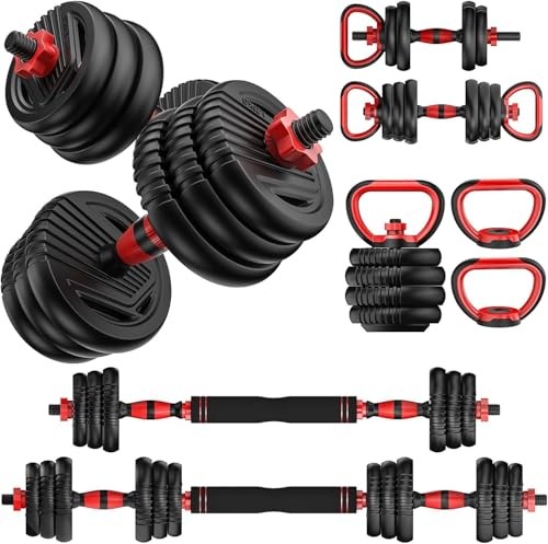 UNNMIIY ADJUSTABLE DUMBBELLS, 10/20/30/45/70/90LBS FREE WEIGHT SET - AD90LBS