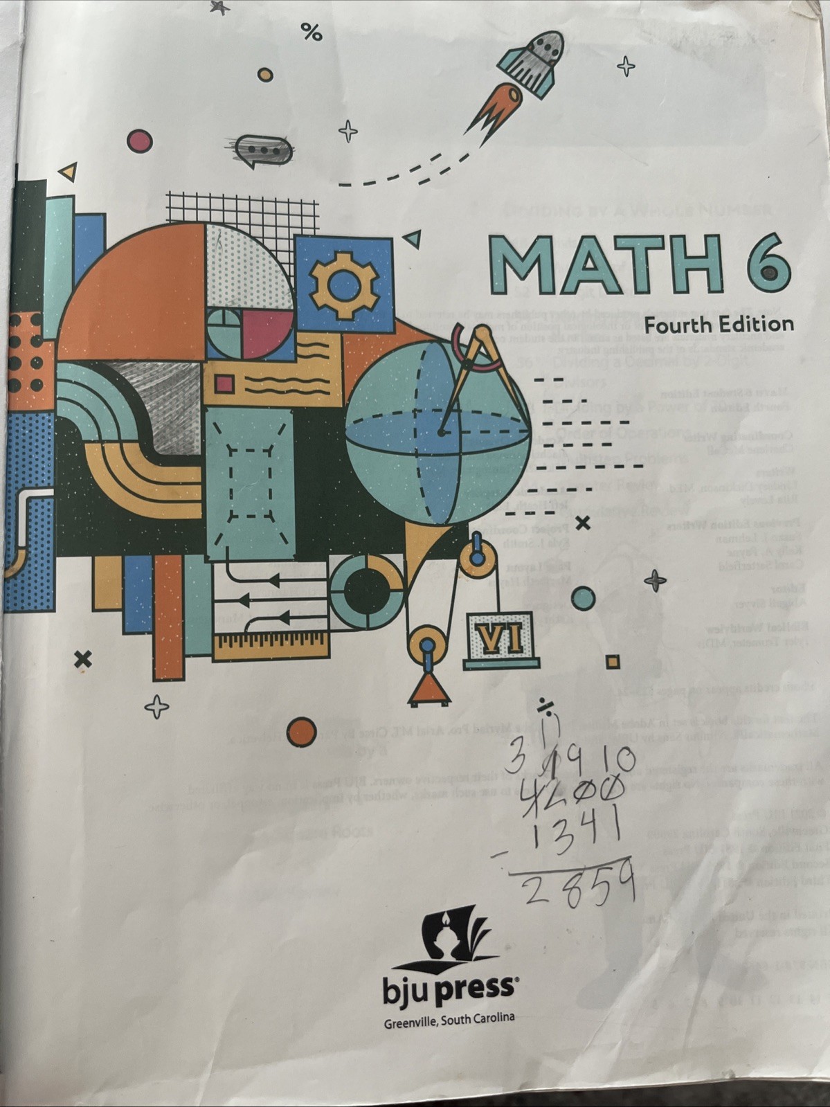 BJU Press Math 6 Student Text. Blank Questions! 4th Ed. 6th Grade.