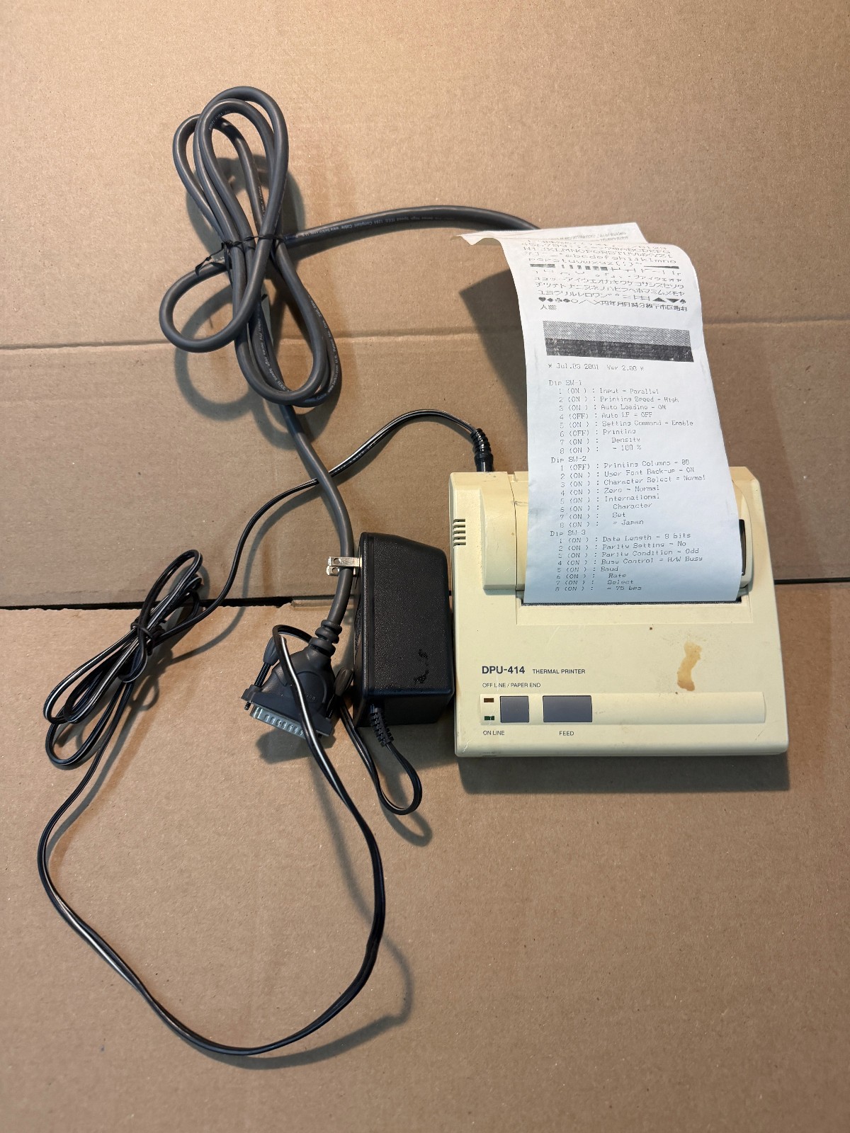 Seiko SII DPU-414-30B Thermal Printer W/ AC Adapter and Parallel Port Cable