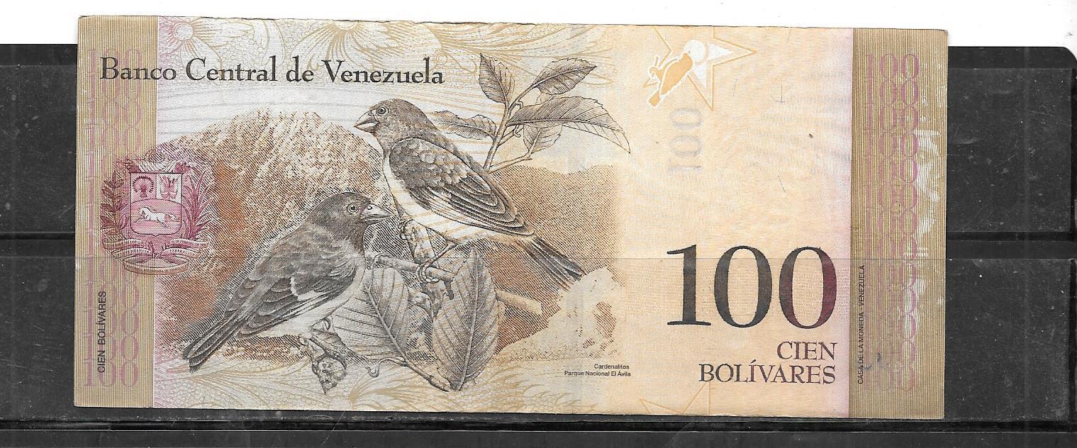 VENEZUELA #93d VF CIRCULATED 2011 100 BOLIVARES BANKNOTE PAPER MONEY  BILL NOTE