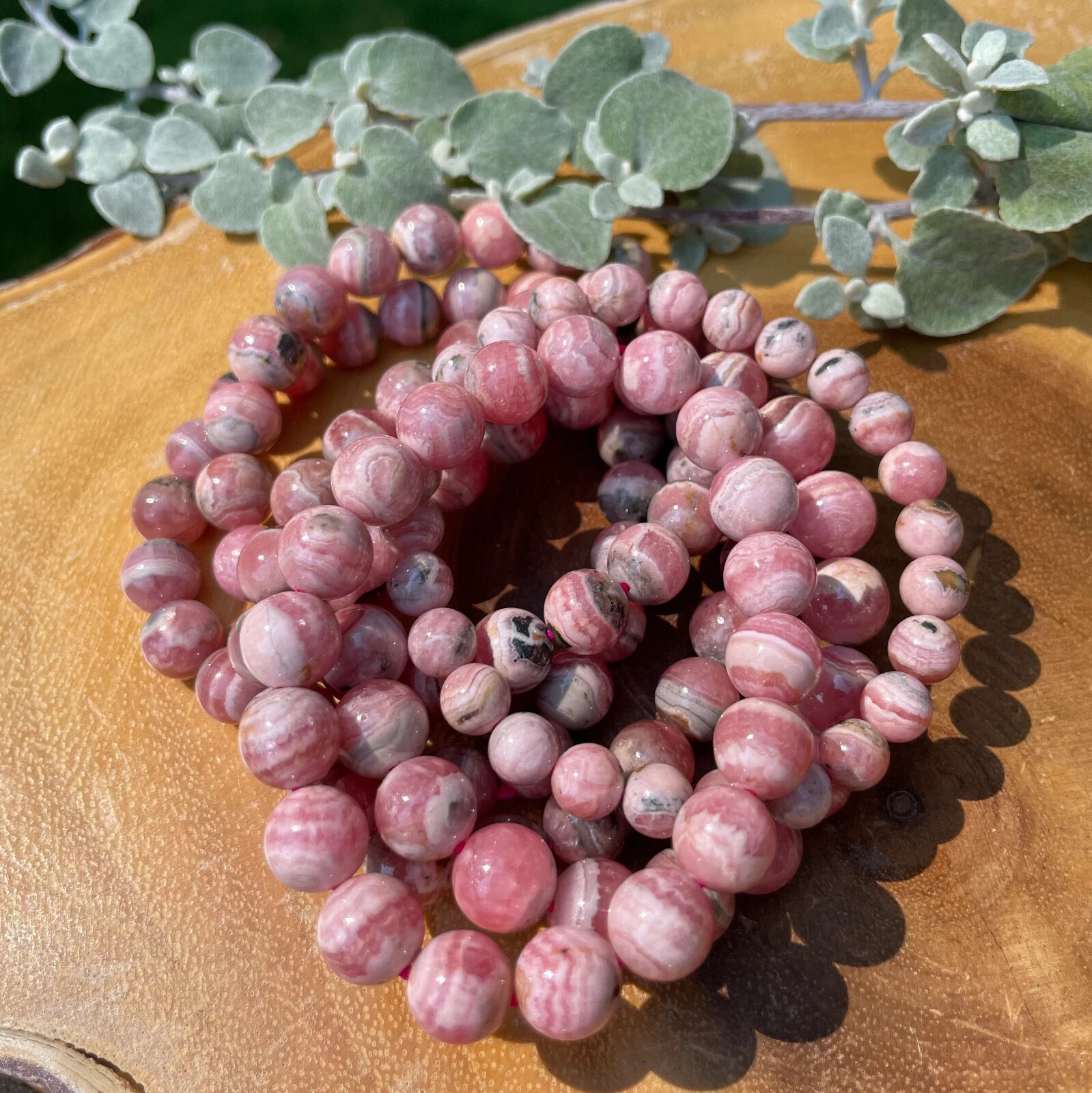 Awesome Rhodochrosite Bracelet *9mm *Unconditional Love *Relaxation *Self-worth