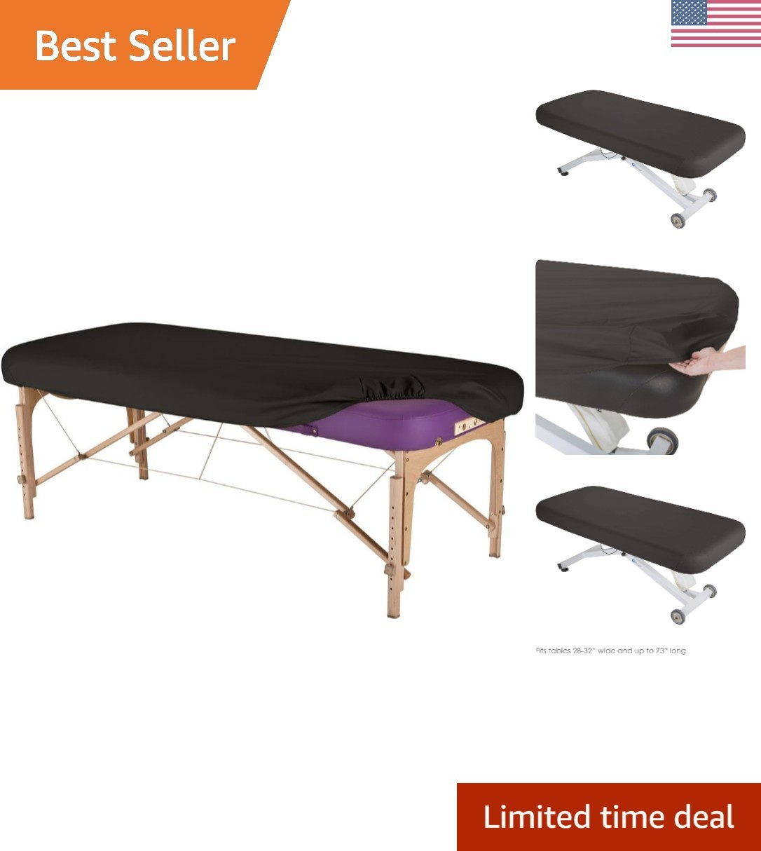 Massage Table Protection Cover – 100% PU, Fitted Massage Table Replacement Co...