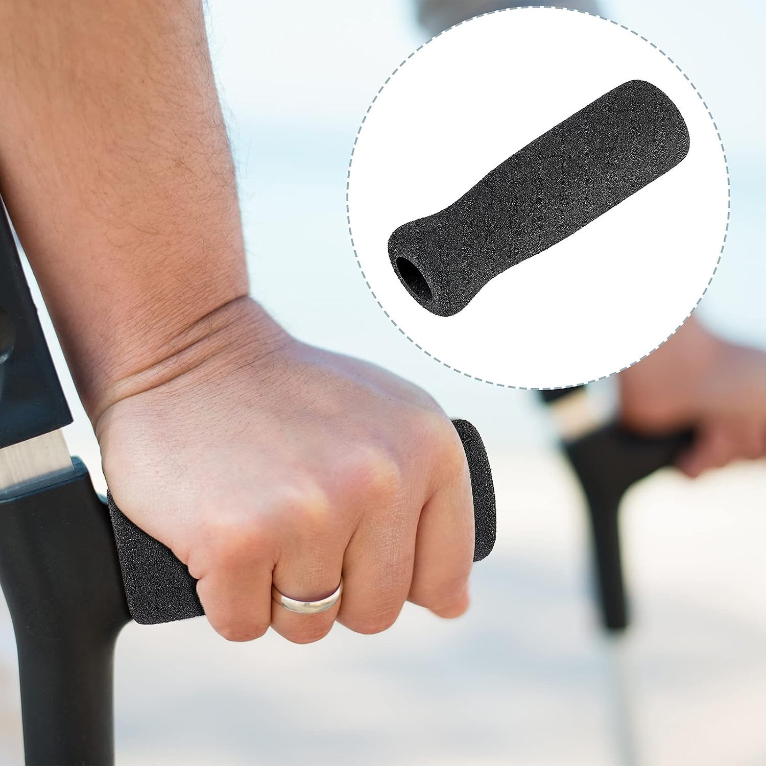 Foam Cane Handle Grip Replacement Offset Walking Hand Foam Handle for Bicycle...