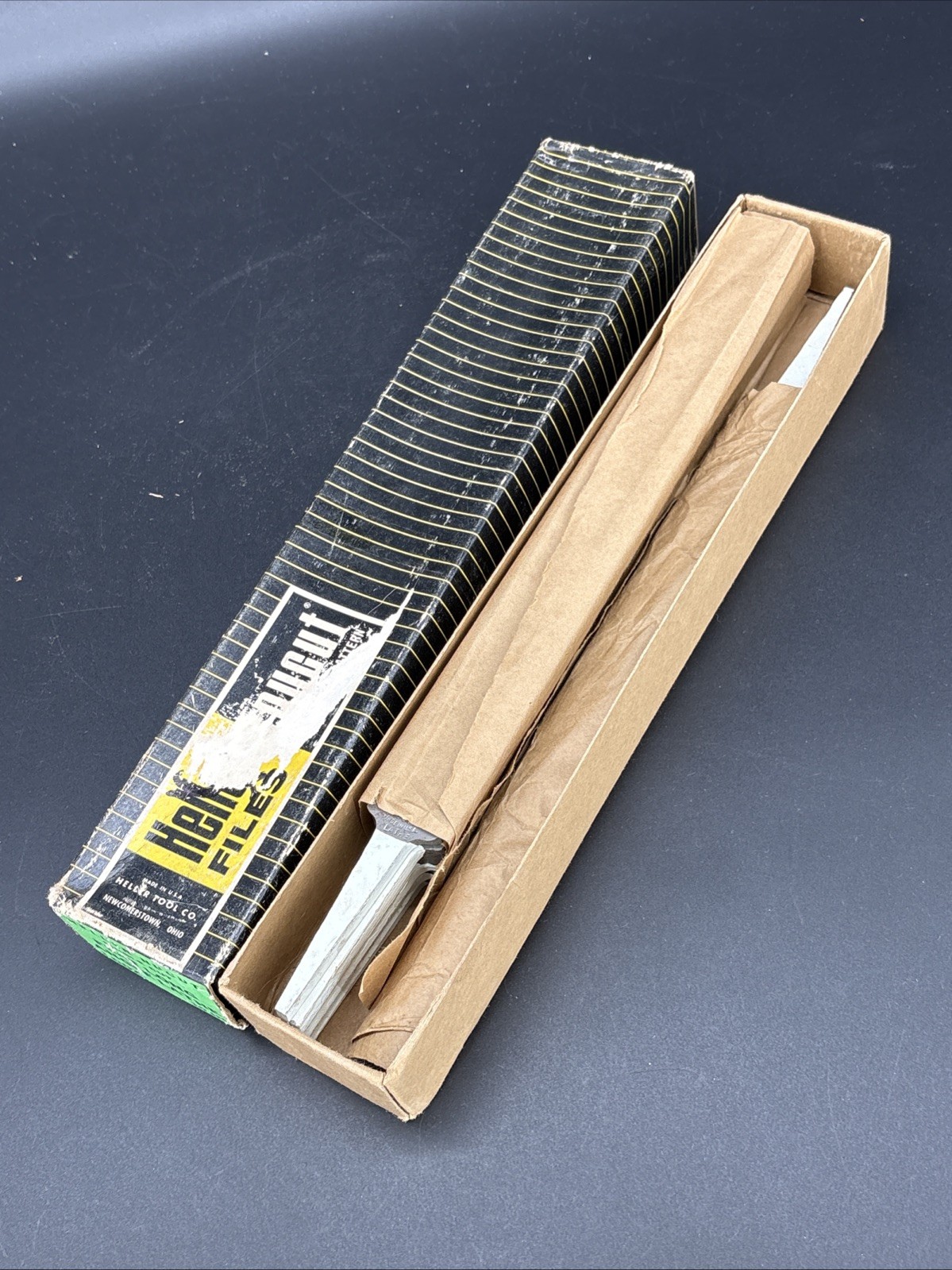Heller NuCut Single Cut Long Flat Angle Lathe 10” File Unused With Horse Logo