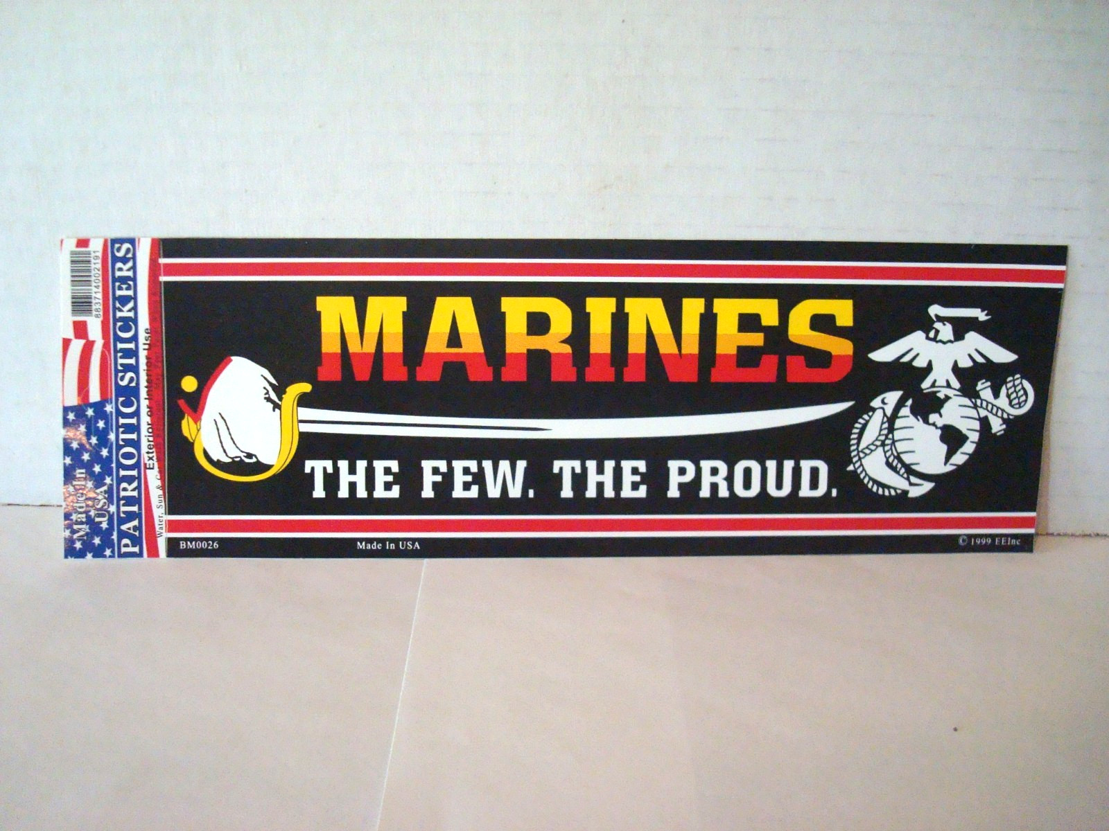 MARINES THE FEW THE PROUD BUMPER STICKER made in USA