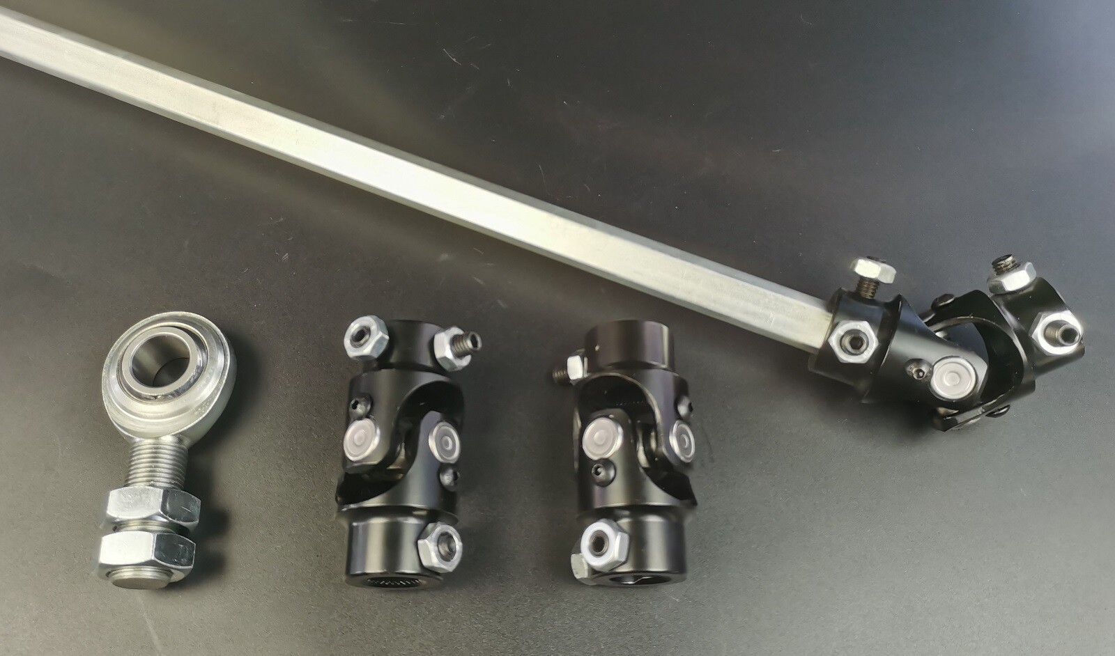 Mustang II Manual Rack 8" Steering Shaft Kit + U-Joints & Bearing Heim Joint