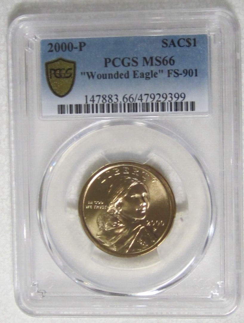2000 P Sacagawea Native American Dollar - FS 901 - PCGS MS 66 (9399)
