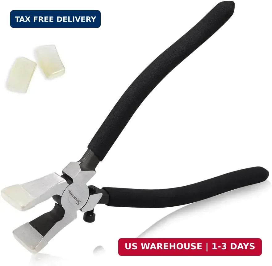 SPEEDWOX Glass Running Pliers With Curved Jaws & Adjustable Screw | With 2 Pair