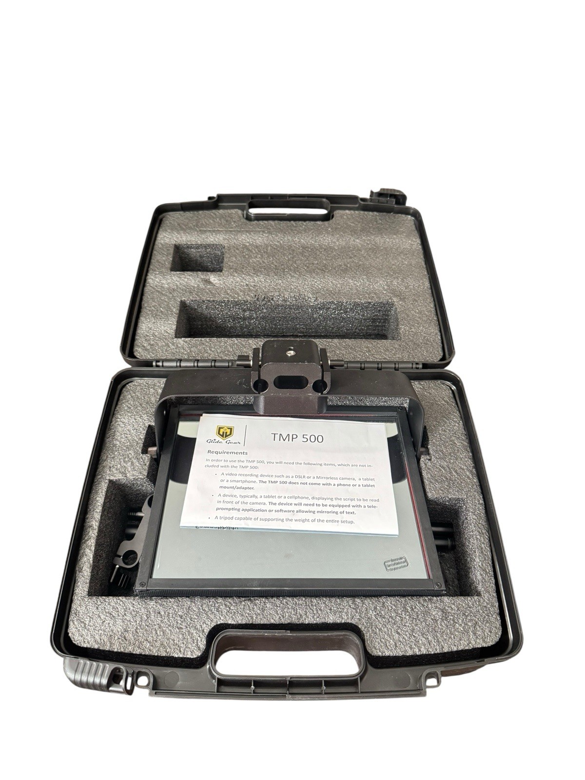 Video DSLR Camera Teleprompter Tablet iPad Glide Gear TMP 500 Hard Case