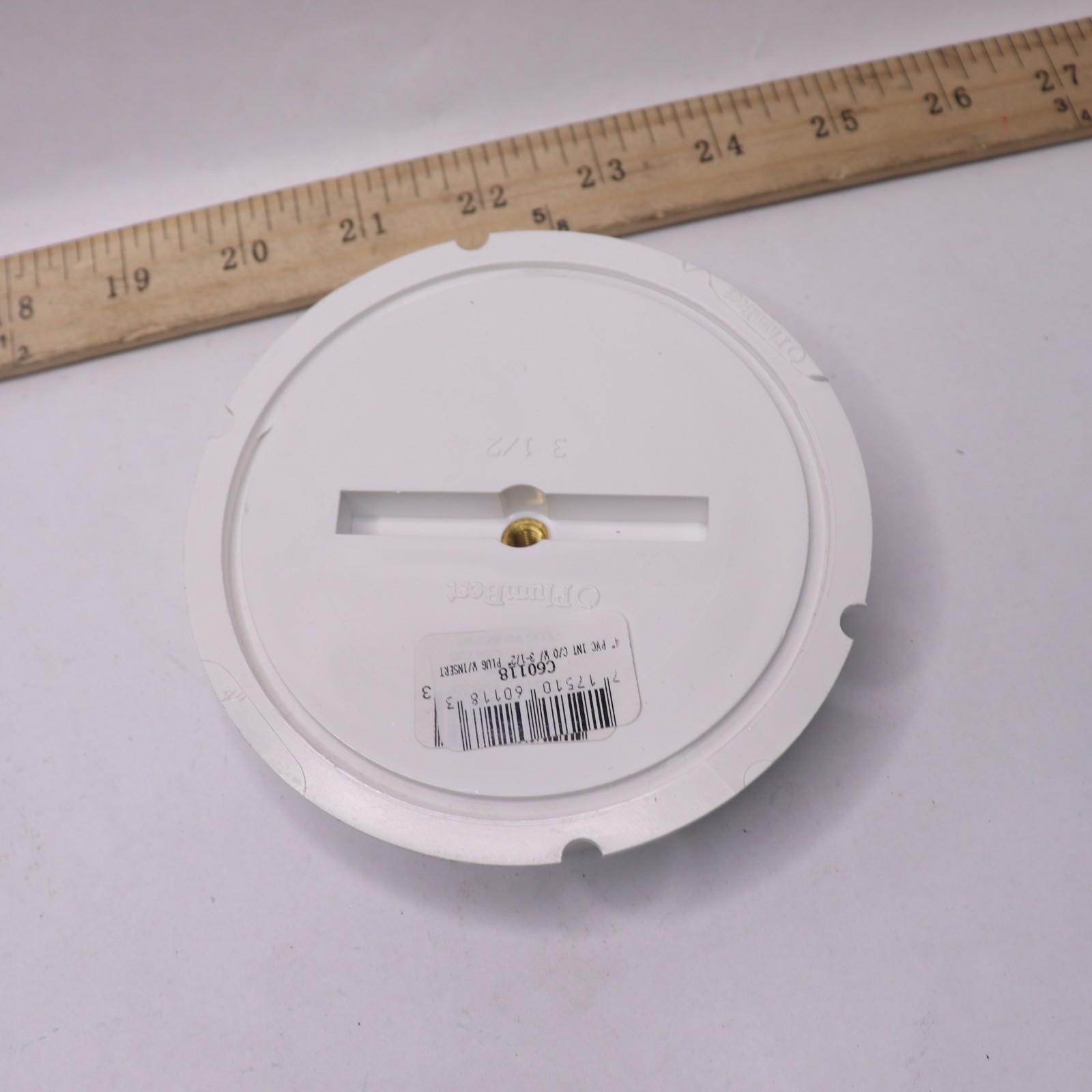 Jones Stephens Countersunk Plug w/ Insert PVC 4" Int Pipe Cleanout 3-1/2" IPS