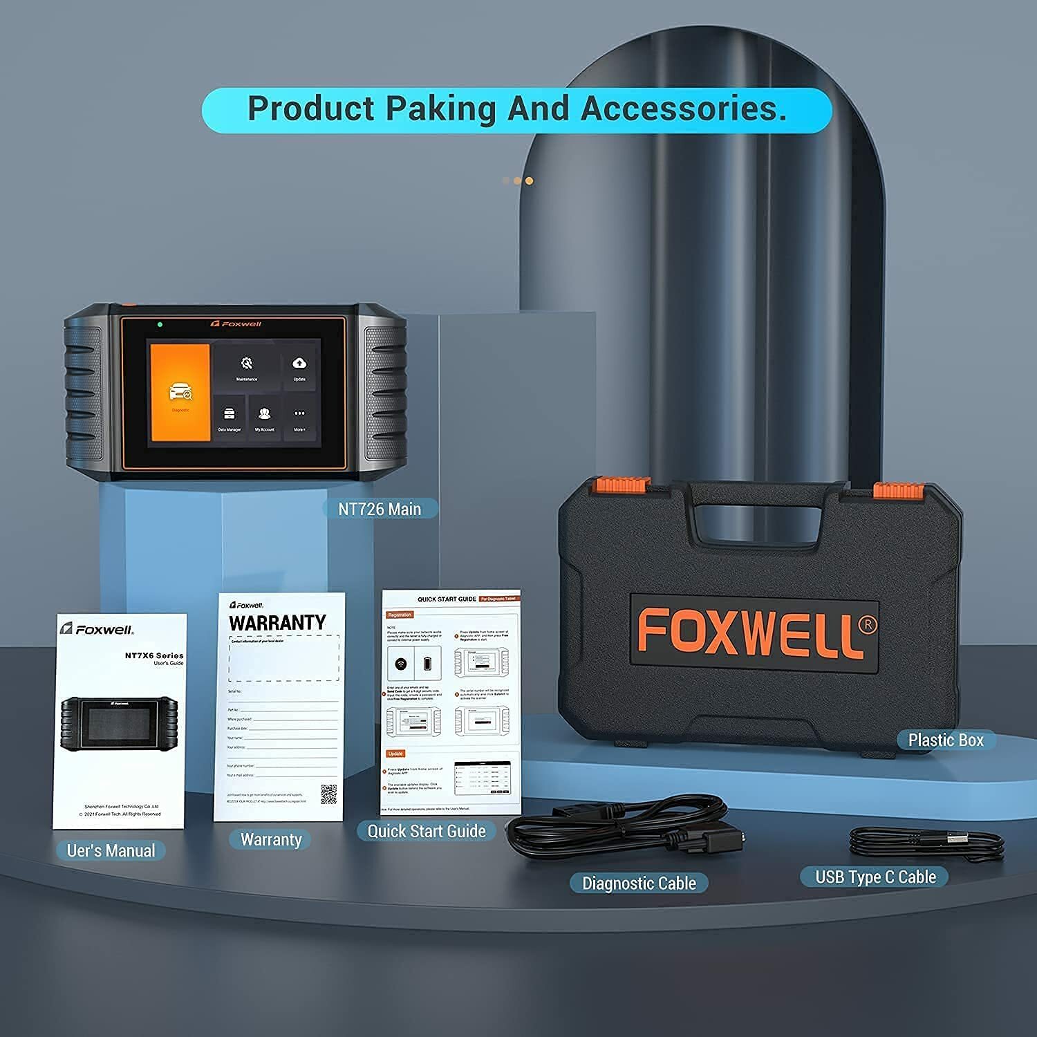FOXWELL NT726 Full System OBD2 Scanner Diagnostic Tool DPF Regen Injector Coding