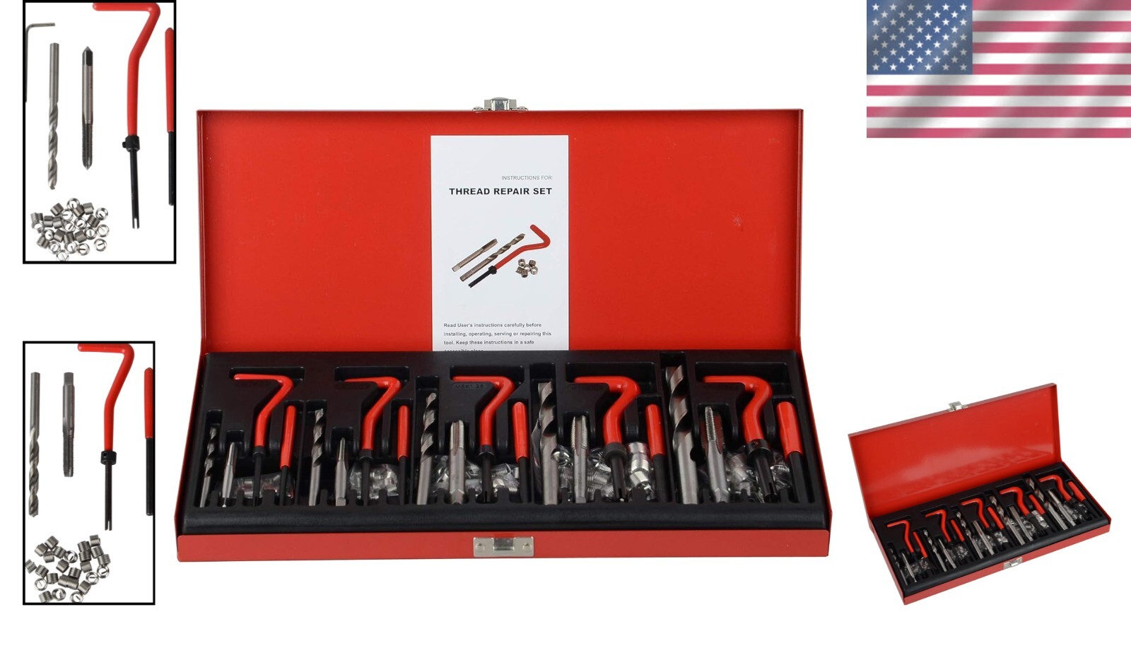 Comprehensive 131-Piece HSS Thread Repair Kit for M5-M12 Thread Restoration