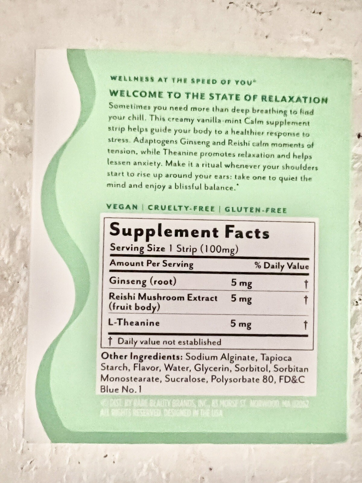 Patchology ~ Little Helper ~ Calm ~ Strips ~ Ginseng ~ New ~ 6 Strips