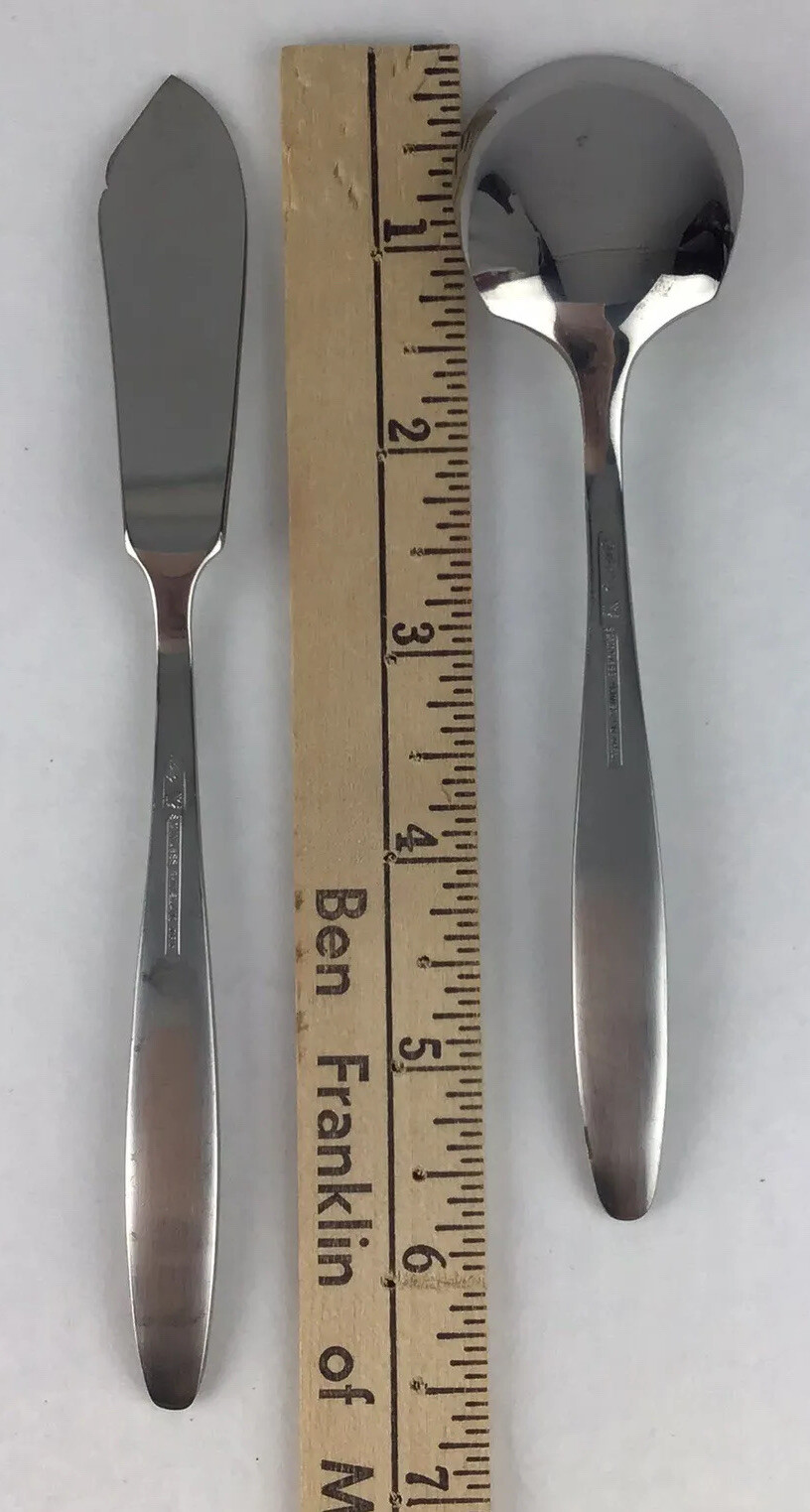 Easterling Rhineland Stainless Japan Flatware 7 Pc Serving Set Pie Server Meat