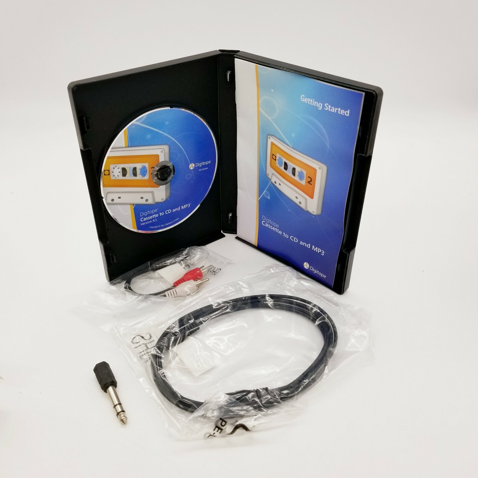 Digitope Cassette to CD MP3 Version 4 Cord Adaptor Instructions Disc Win 7+ CIB