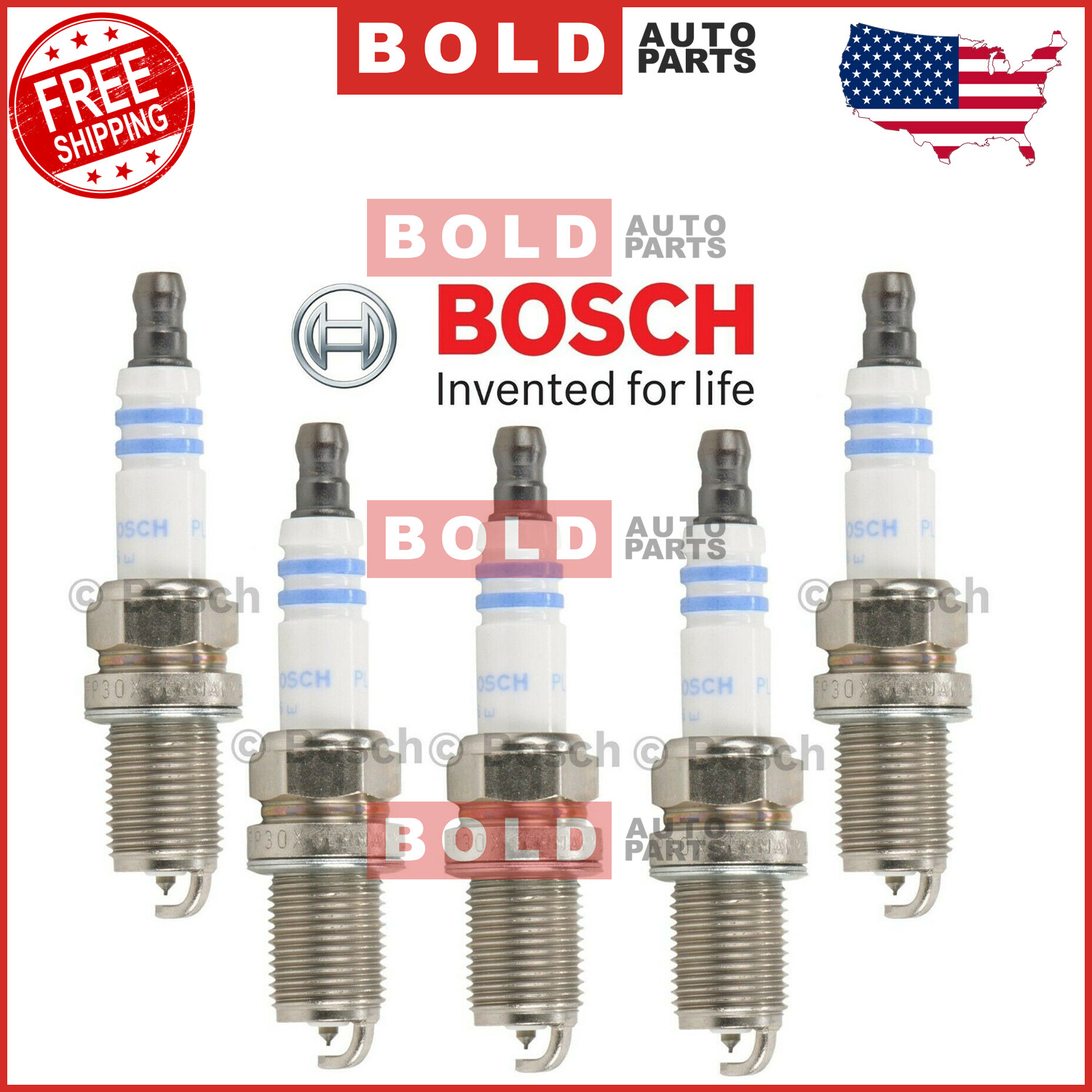 5 X Spark Plugs 6730 Bosch Platinum for Volvo 850 C70 S60 S70 S80 V70 XC70 XC90
