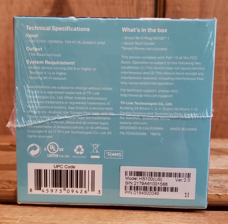 TP-Link HS100 Wi-Fi Smart Plug Kit SEALED Compati w/Amazon Alexa & Google *New*