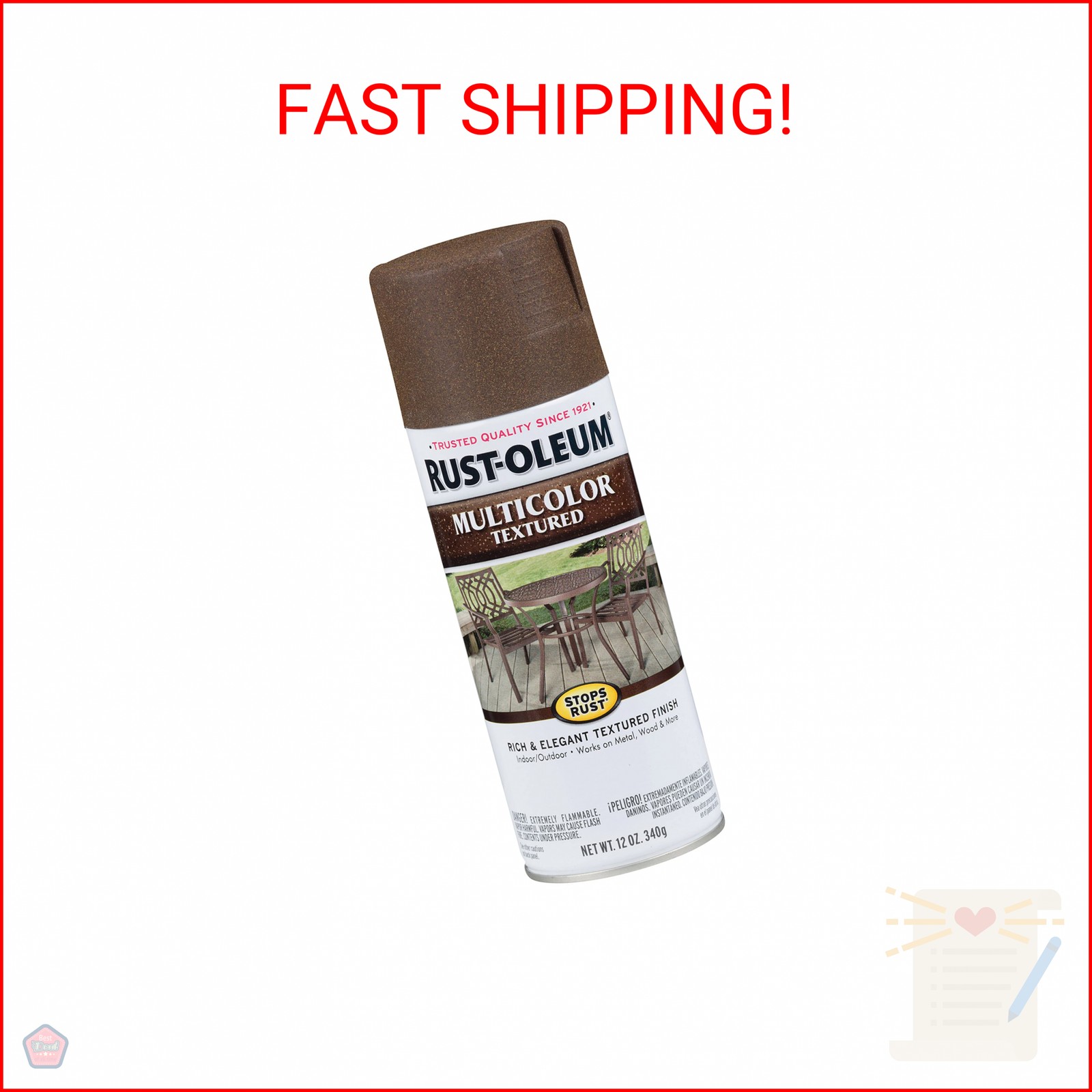 Rust-Oleum 223523 Stops Rust Multi-Color Textured Spray Paint, 12 Ounce, Autumn
