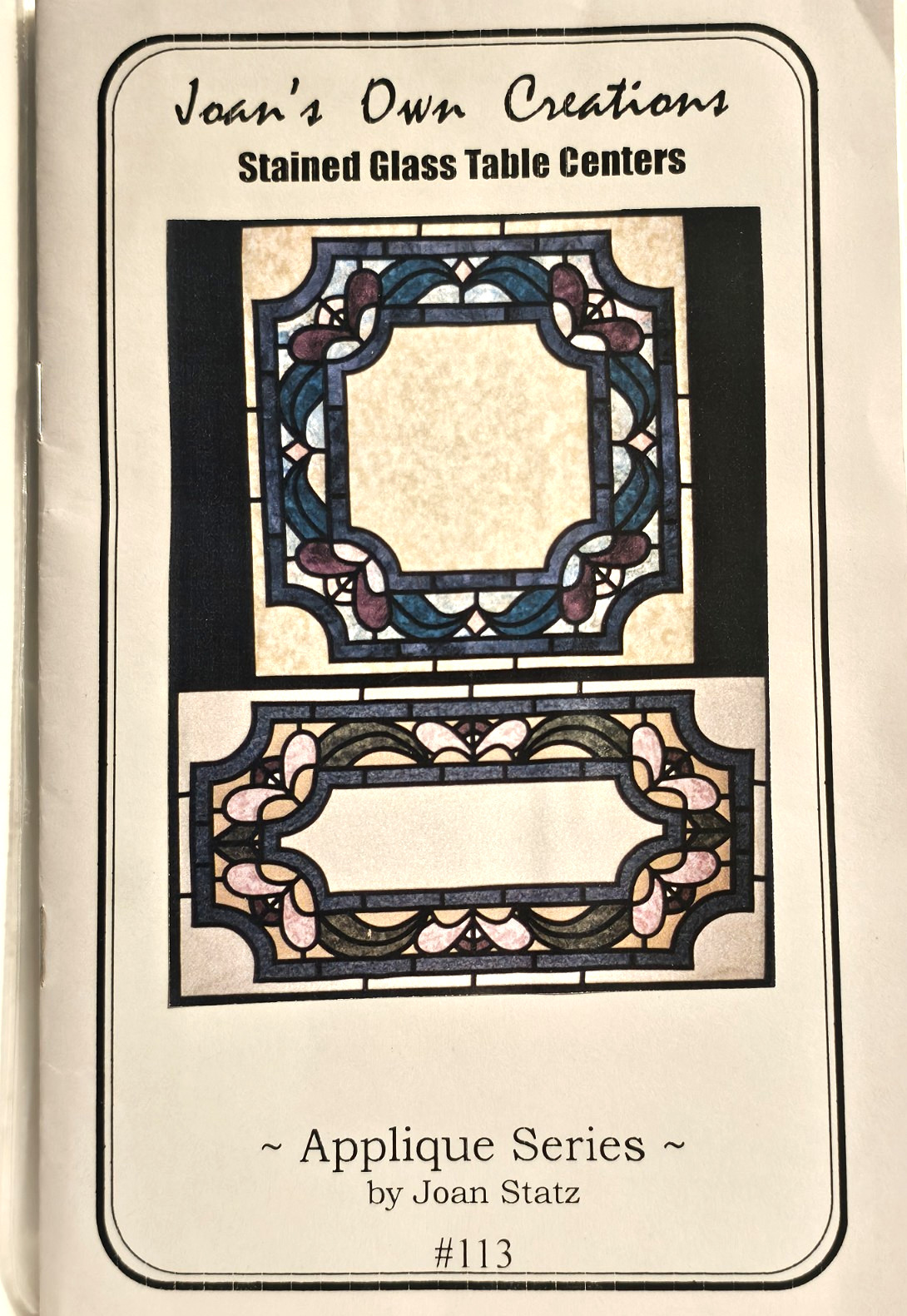 STAINED GLASS TABLE CENTERS  Joan's Own Creations NEW UNCUT Pattern #133 P167