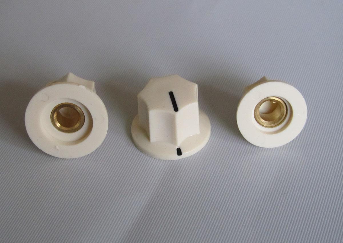 Set of 3 USA Spec Jazz Bass Knobs 1/4" J Bass Large and Small Knob Set Ivory