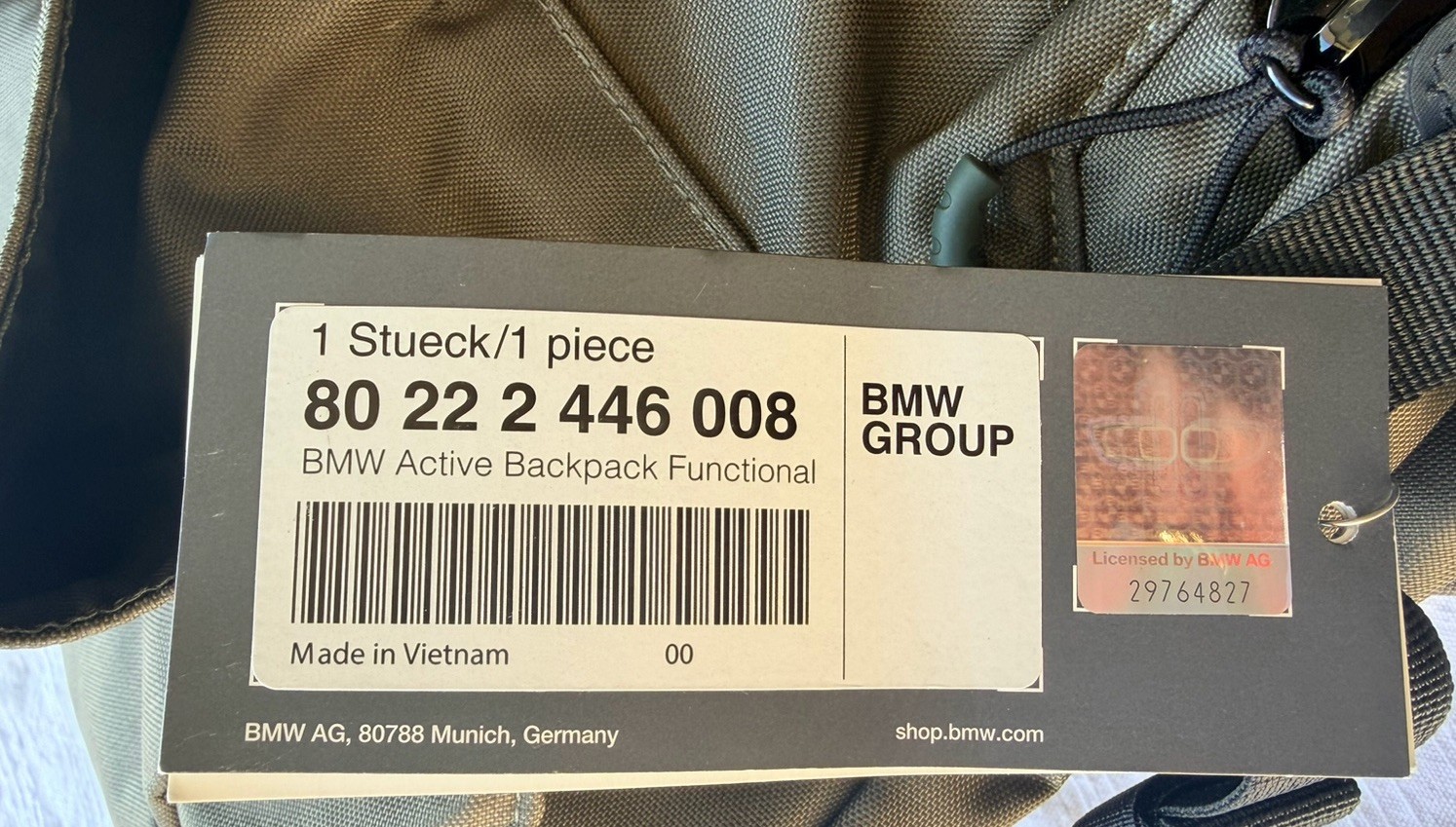 BMW Collection Active Backpack NEW WITH TAGS 2017 Collection