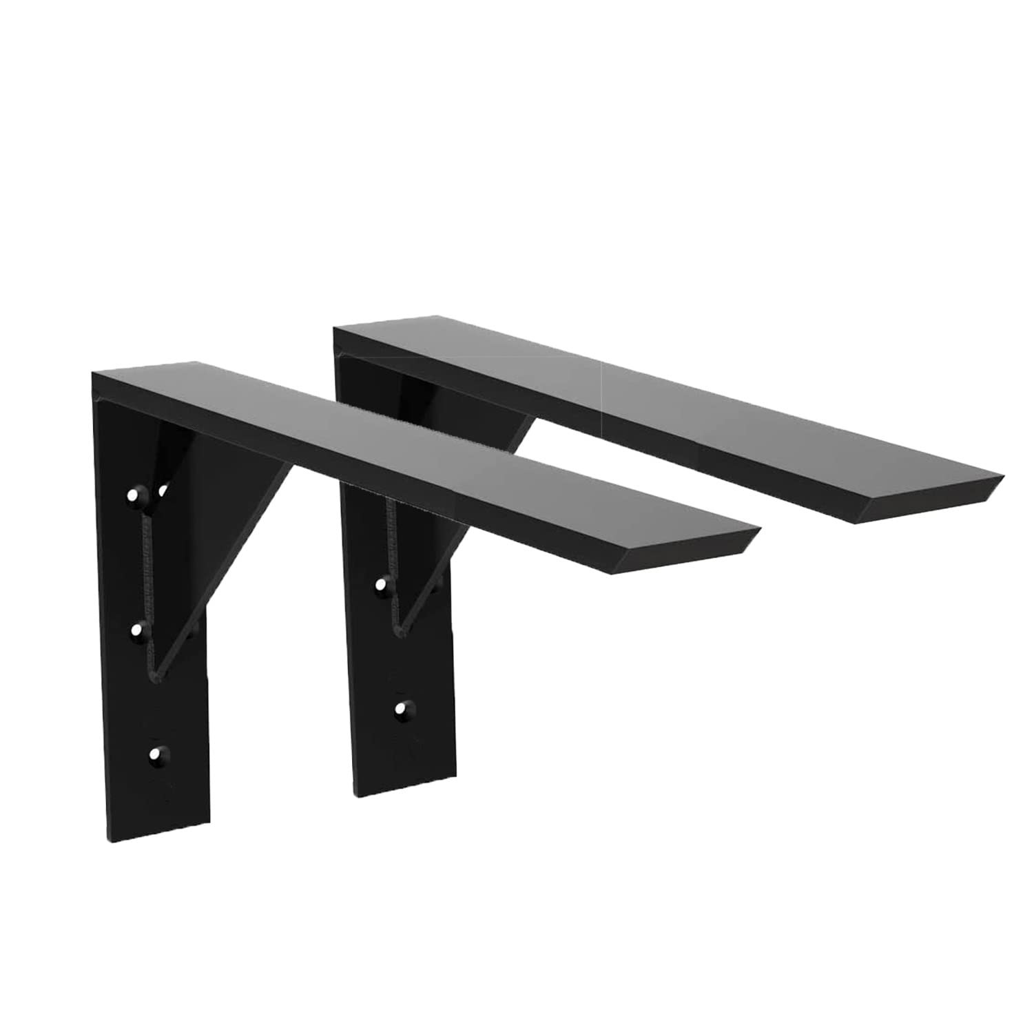 Heavy Duty Shelf Brackets 2 Pack 14" x 10" x 2 1/4" Steel Countertop Support ...