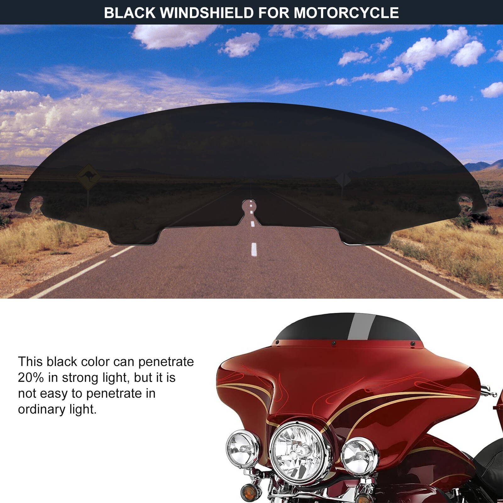 4.5" Windshield-Windscreen For Harley Electra Glide Classic FLHTC FLHTCU 1996-13
