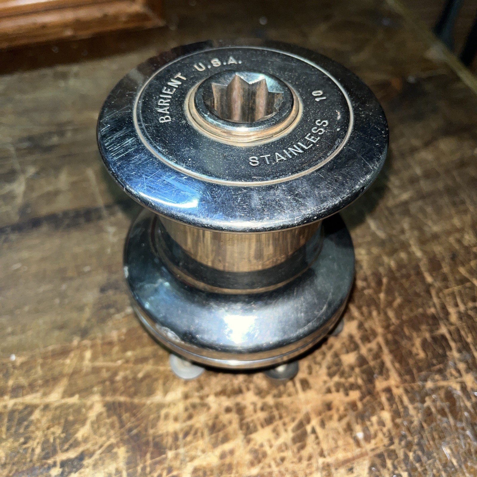 Vintage Barient 10 Chrome/Bronze  Speed Winch