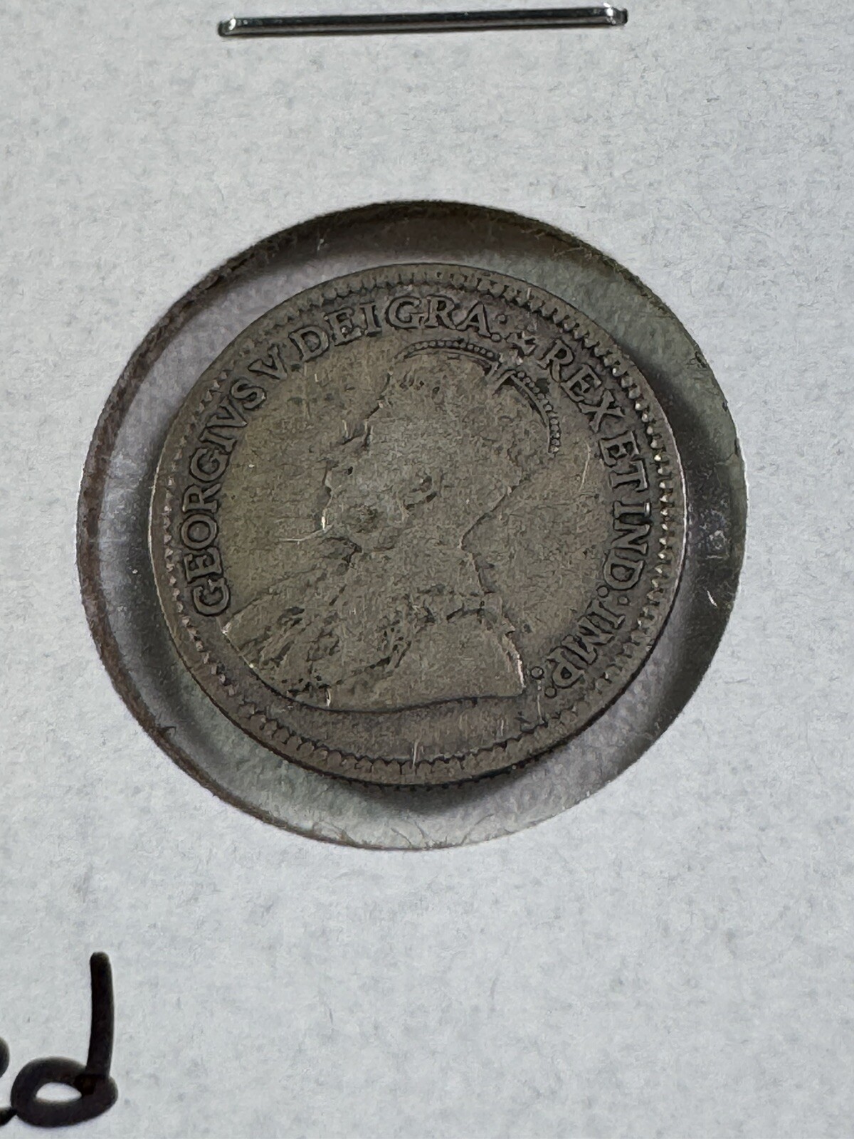 1920 Canada 5 Cents Small Silver Coin Cleaned
