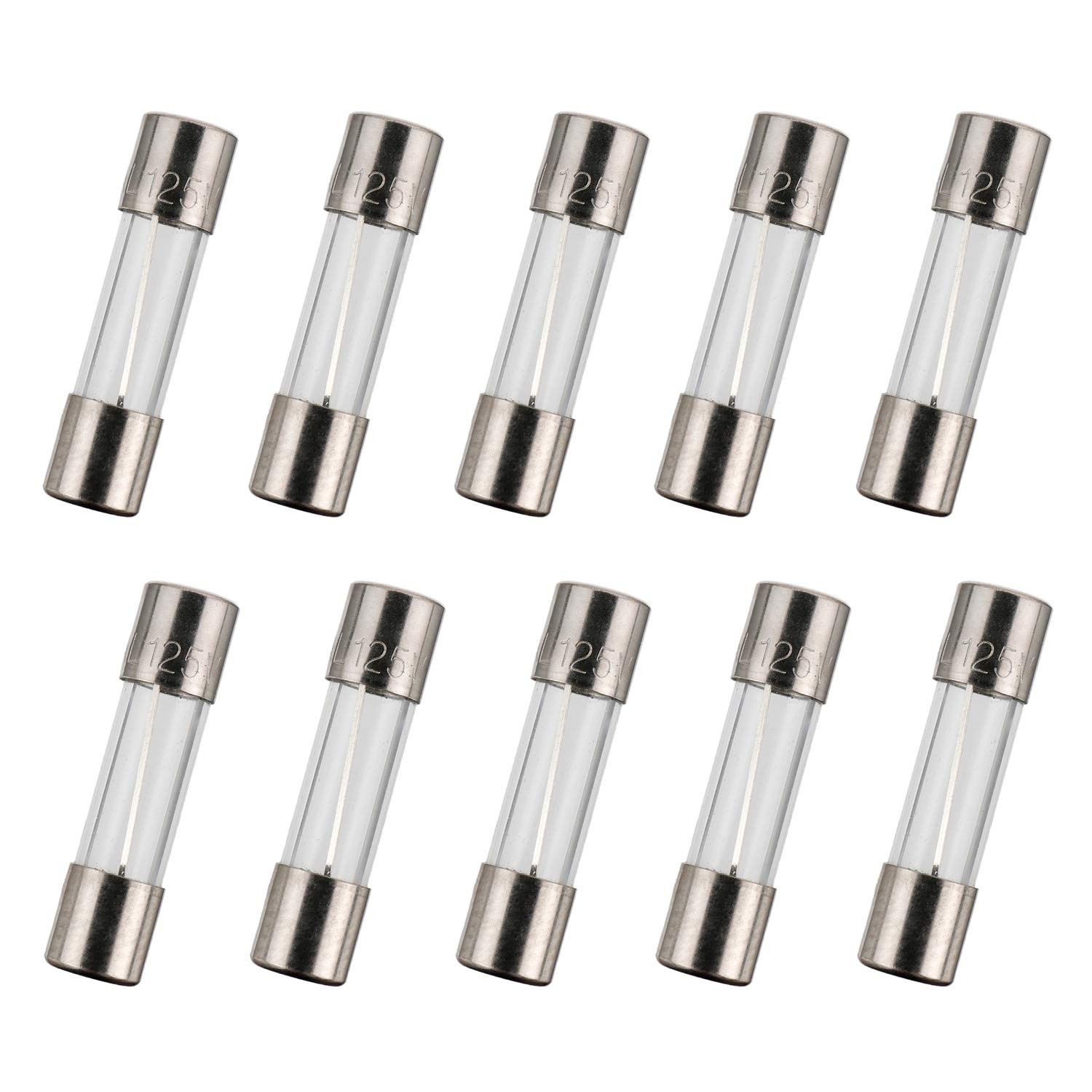 5x20 mm 8 A 8 amp 125 V 125 Volt 0.2x0.78 Inch F8AL125V Fast-Blow Glass Fuses (P