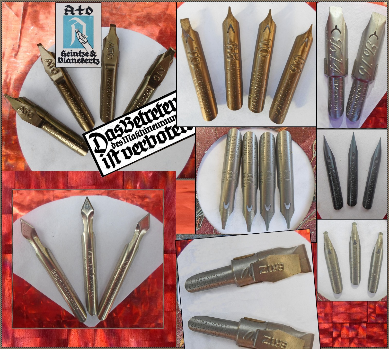 Vintage Heintze & Blanckertz nibs : ERTZ, Ly, Z 190, 646 A,Redis 741, Bandzug,TO