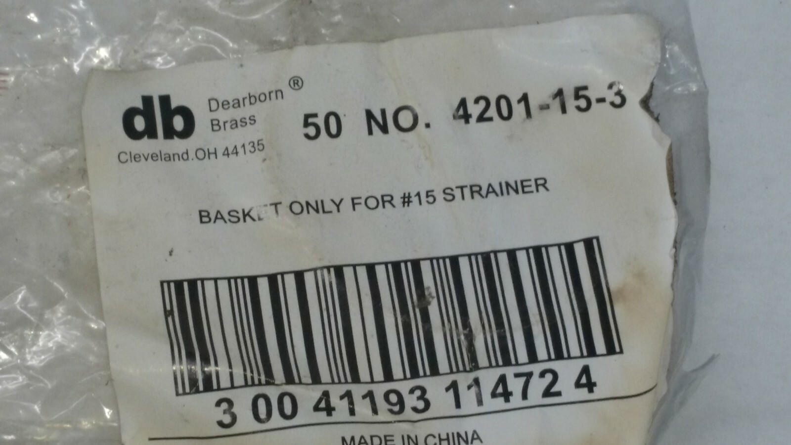 Dearborn® Replacement Basket for 15 strainer
