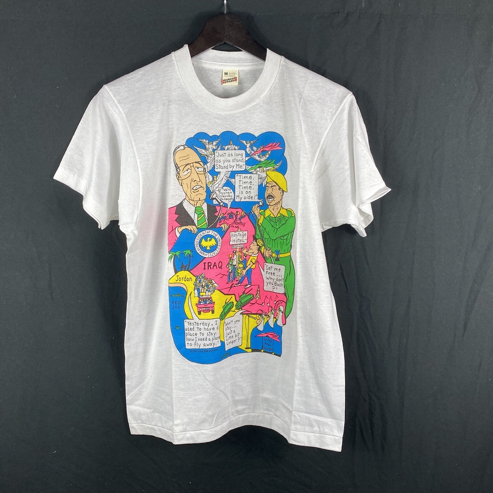 Original 1990 Desert Shield Storm Iraq War Propaganda Tshirt