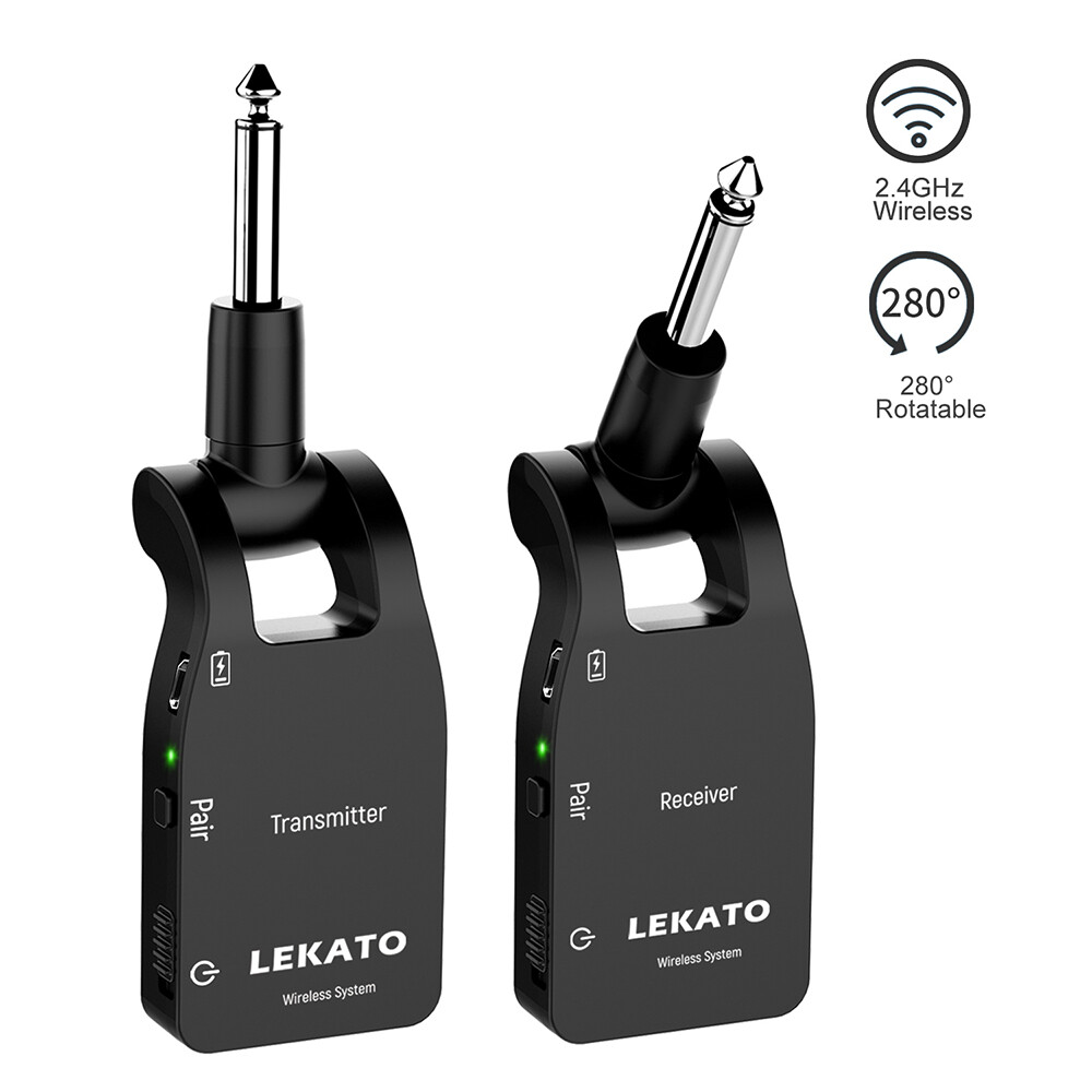 Lekato 2.4G Wireless Guitar Systems Wireless Transmitter Receiver 30M 20-20KHz