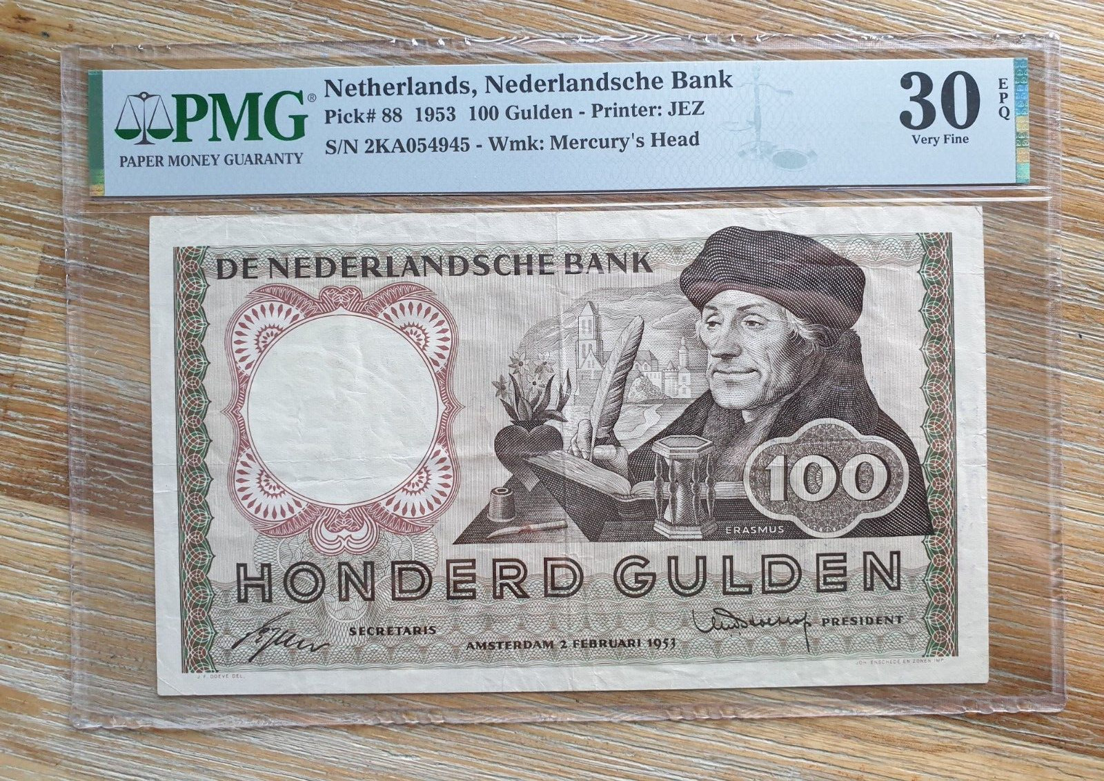 Netherlands 100 gulden 1953 PMG EPQ banknote