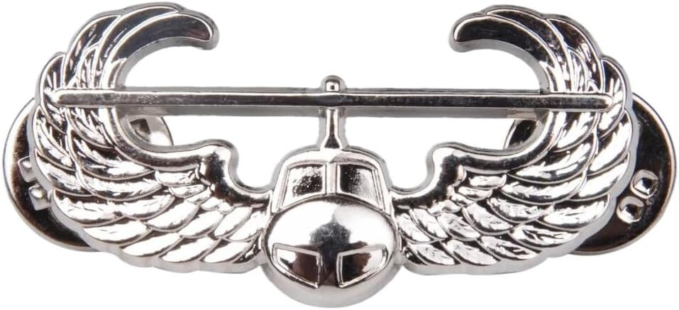 US SILVER AIR PILOT FORCE AIR ASSAULT QUALIFICATION METAL BADGE HAT PIN INSIGNIA
