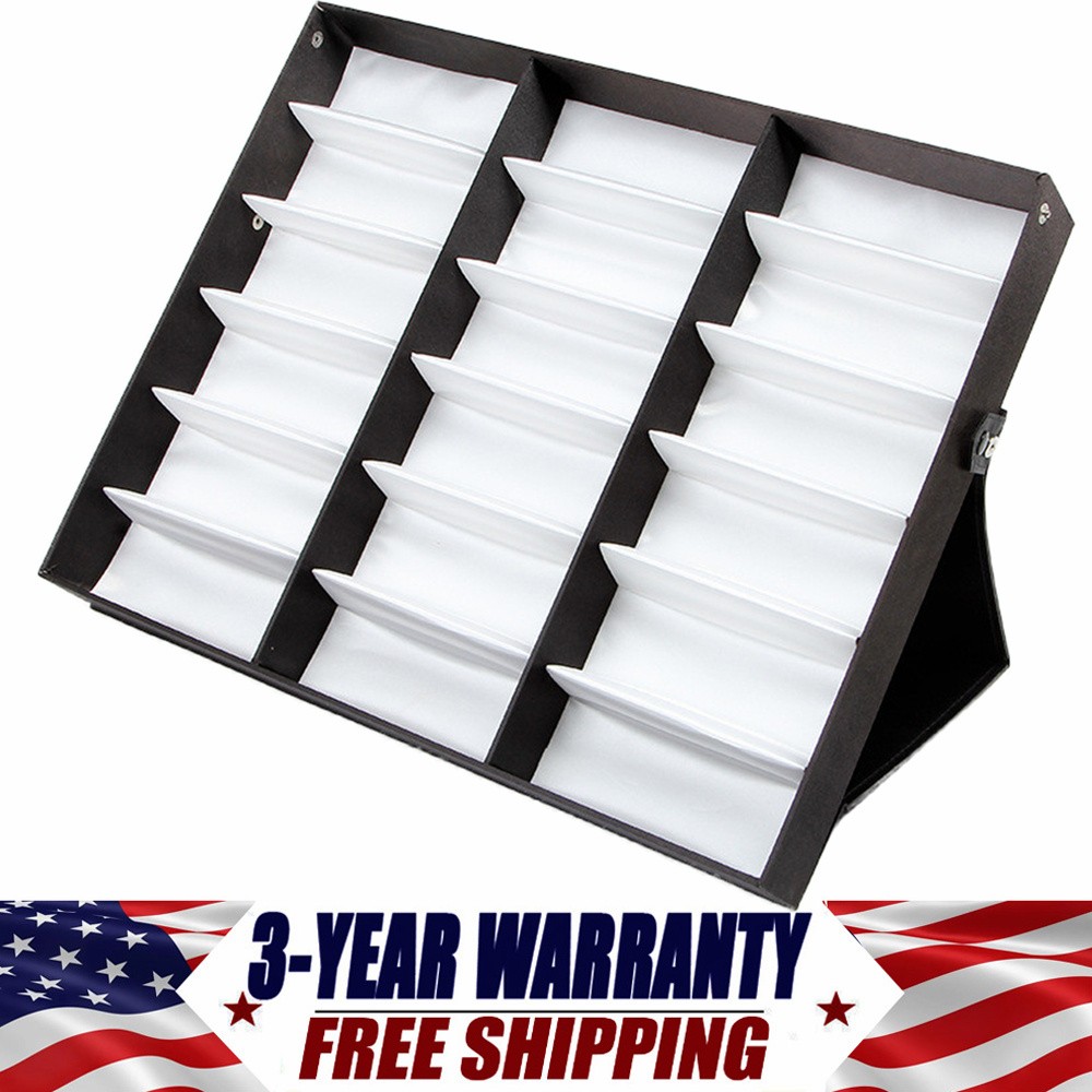 18 Slots Eyeglasses Storage Box Sunglasses Organizer Display Case Glasses Holder