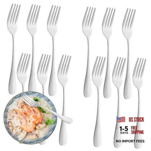 Set of 12 Silverware Dinner Forks - Food-Grade Stainless Steel - 12 Pieces