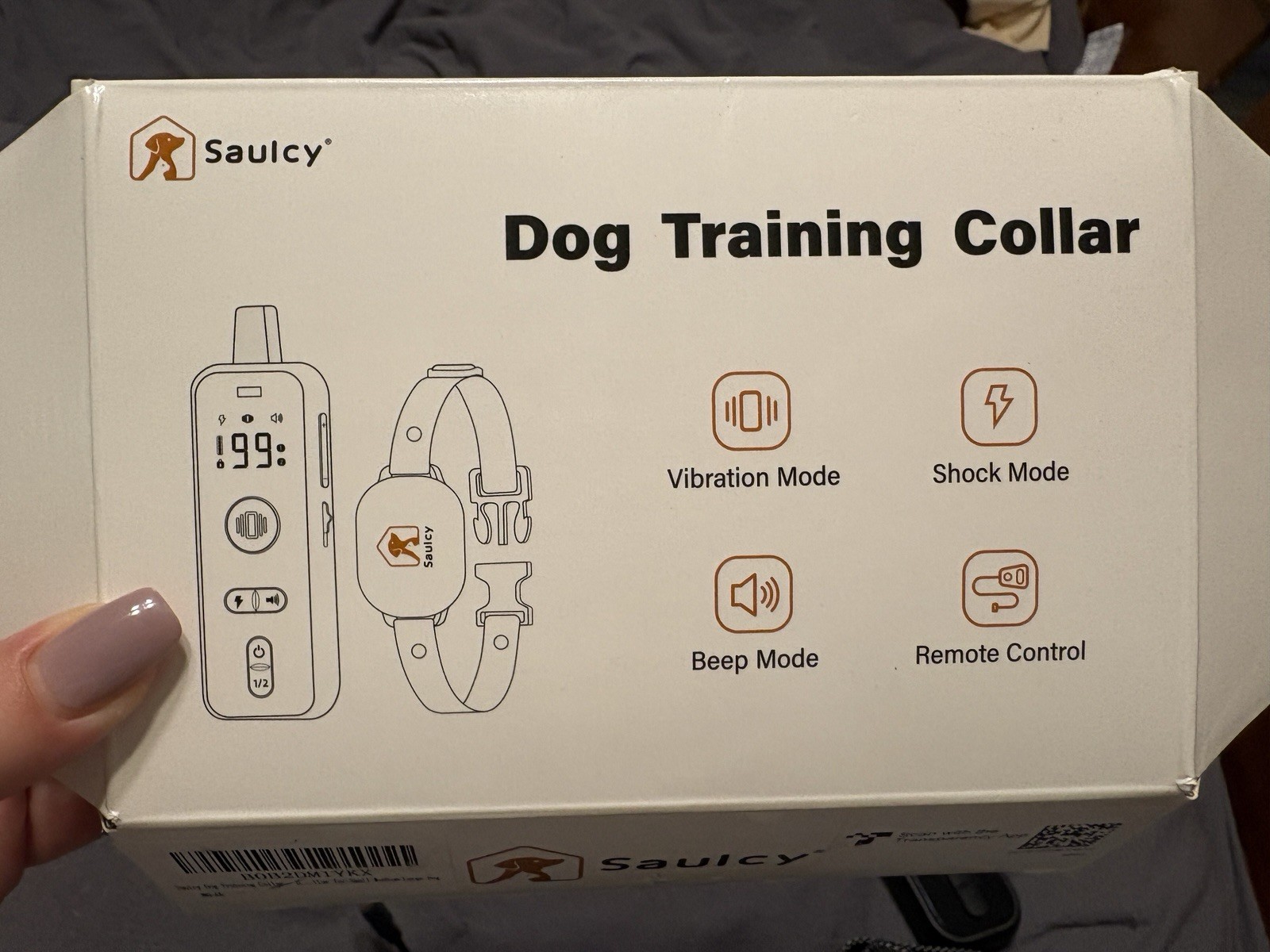 Saulcy Dog Training, Shock Collar, Rechargeable Adjustable Small To Medium Dog