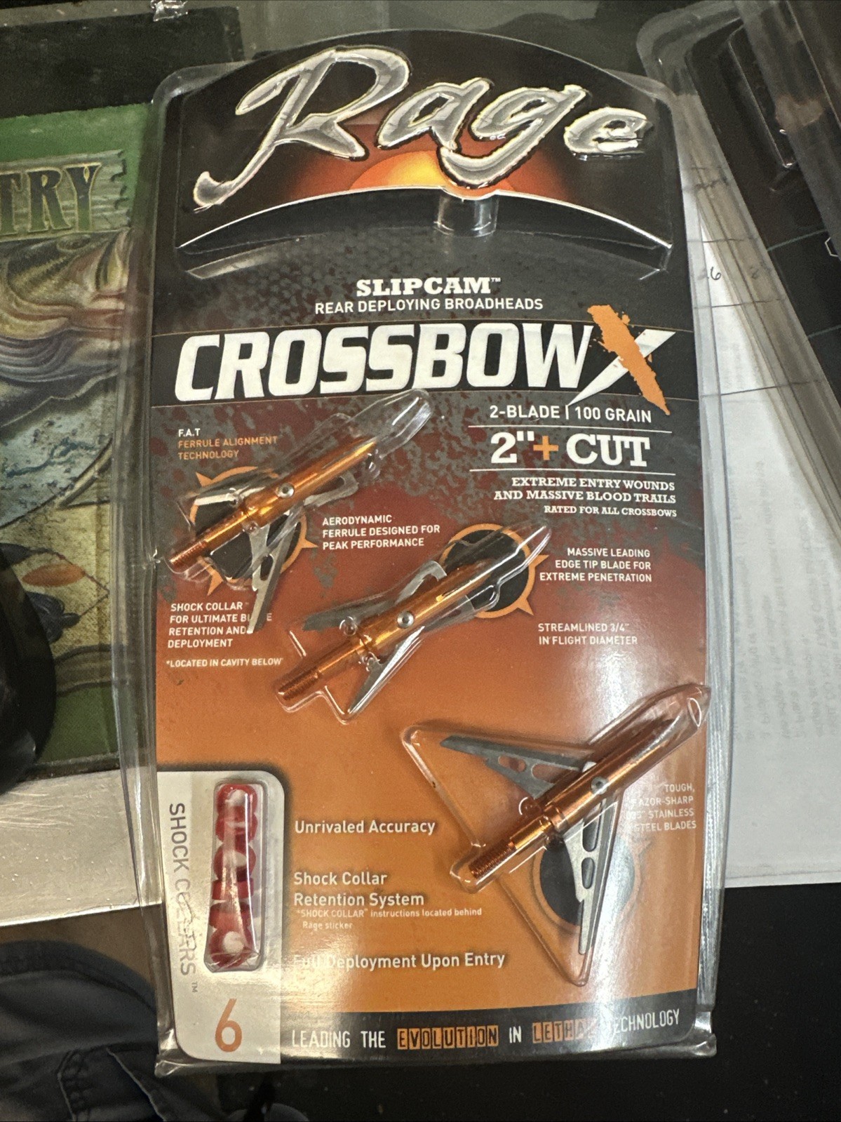RAGE ARCHERY CROSSBOWX SLIPCAM 2" 100 GRAIN (PSO039255)
